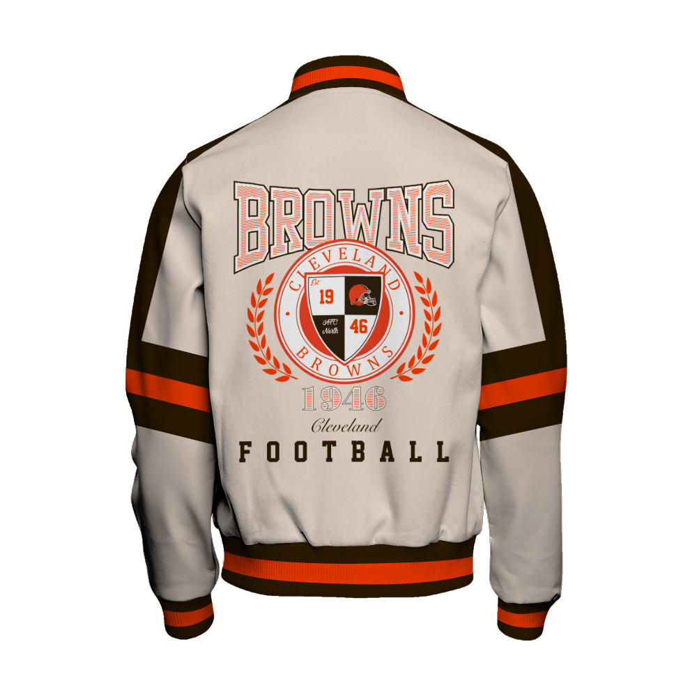 Cleveland Browns - Feel The Power Unisex Varsity Jacket - Famjoys Cleveland Browns - Feel The Power Unisex Varsity Jacket - Famjoys