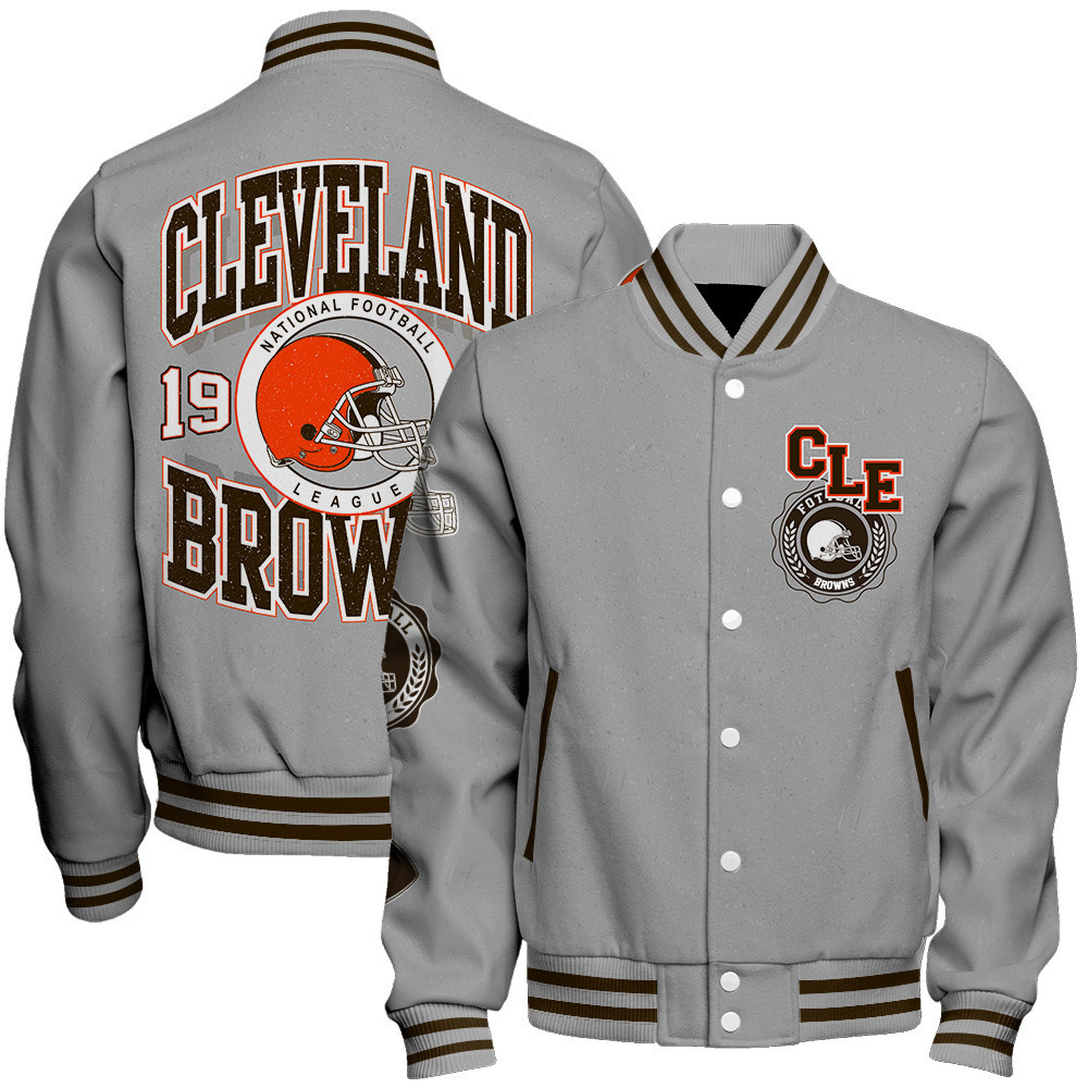 Cleveland Browns - Feel The Power Unisex Varsity Jacket - Famjoys Cleveland Browns - Feel The Power Unisex Varsity Jacket - Famjoys