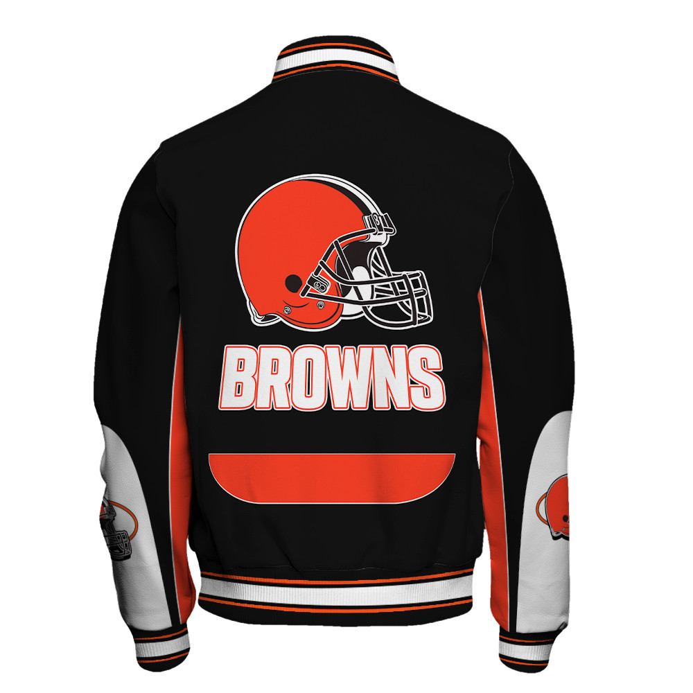 Cleveland Browns - In Sync With The Home Team Unisex Varsity Jacket - Famjoys Cleveland Browns - In Sync With The Home Team Unisex Varsity Jacket - Famjoys