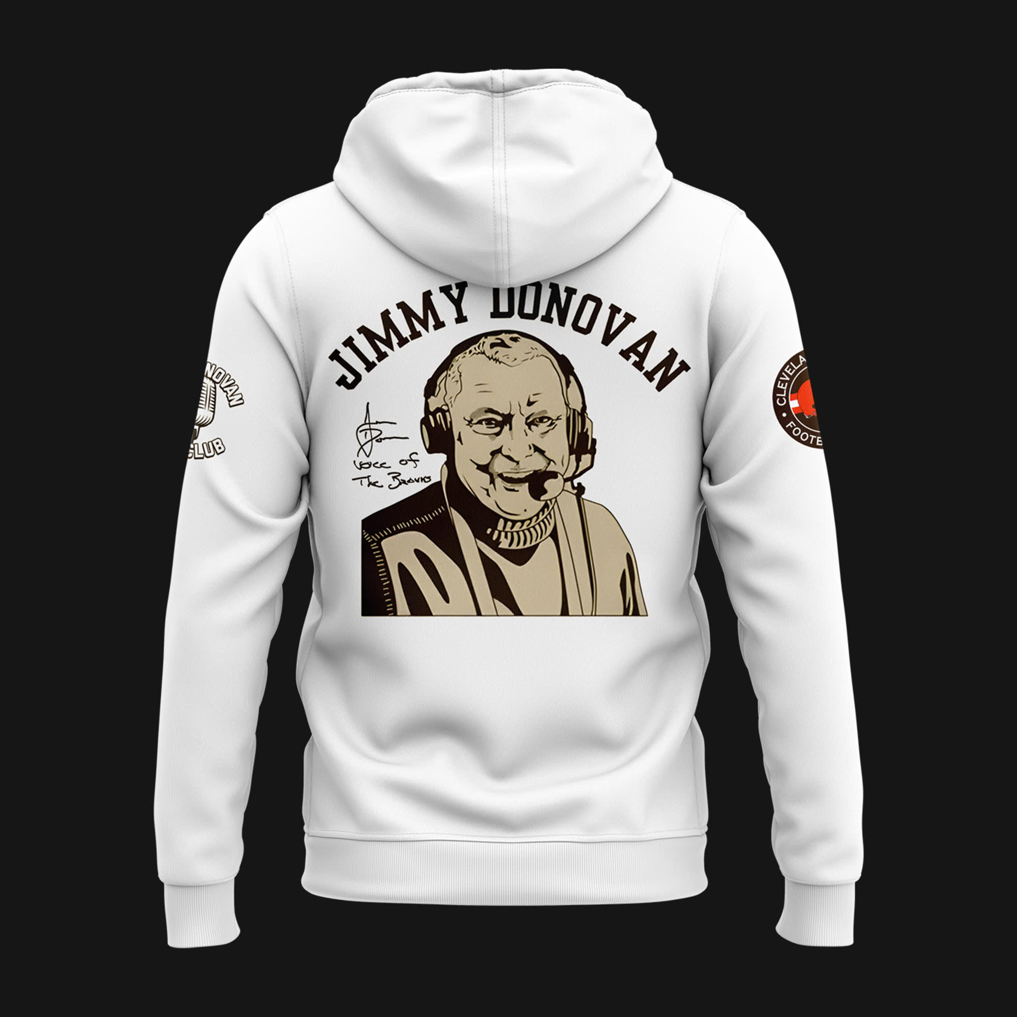 Cleveland Browns Jim Donovan Voice Special Honoring Hoodie - Famjoys Cleveland Browns Jim Donovan Voice Special Honoring Hoodie - Famjoys