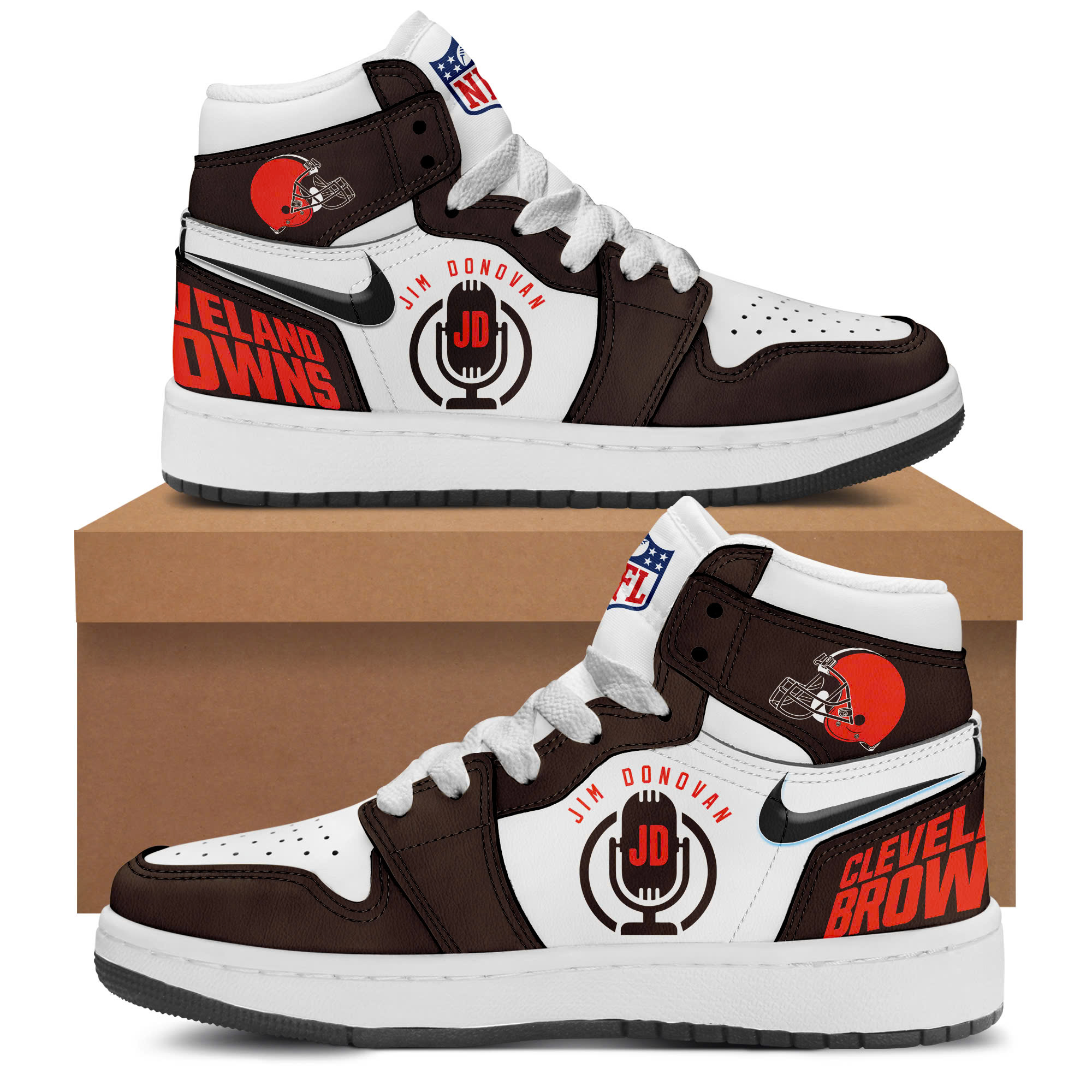 Cleveland Browns Jim Donovan Voice Special Sneaker Shoes - Famjoys Cleveland Browns Jim Donovan Voice Special Sneaker Shoes - Famjoys