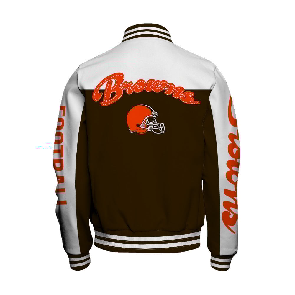 Cleveland Browns National Football League Face Any Weather Unisex Varsity Jacket - Famjoys Cleveland Browns National Football League Face Any Weather Unisex Varsity Jacket - Famjoys