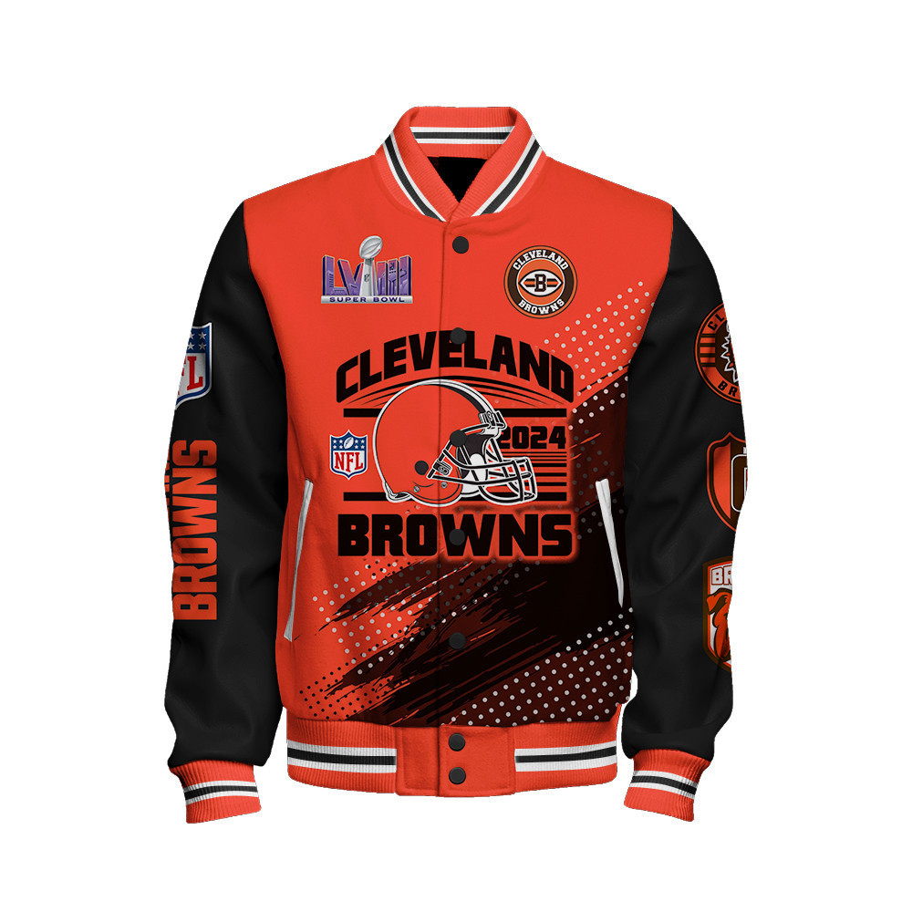 Cleveland Browns National Football League Varsity Jacket STM V3 - Famjoys Cleveland Browns National Football League Varsity Jacket STM V3 - Famjoys