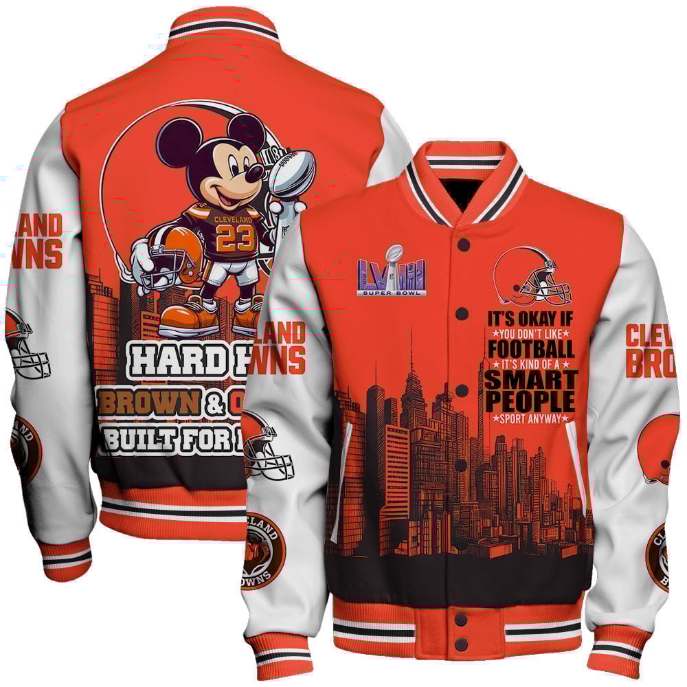 Cleveland Browns National Football League Varsity Jacket STM V5 - Famjoys Cleveland Browns National Football League Varsity Jacket STM V5 - Famjoys
