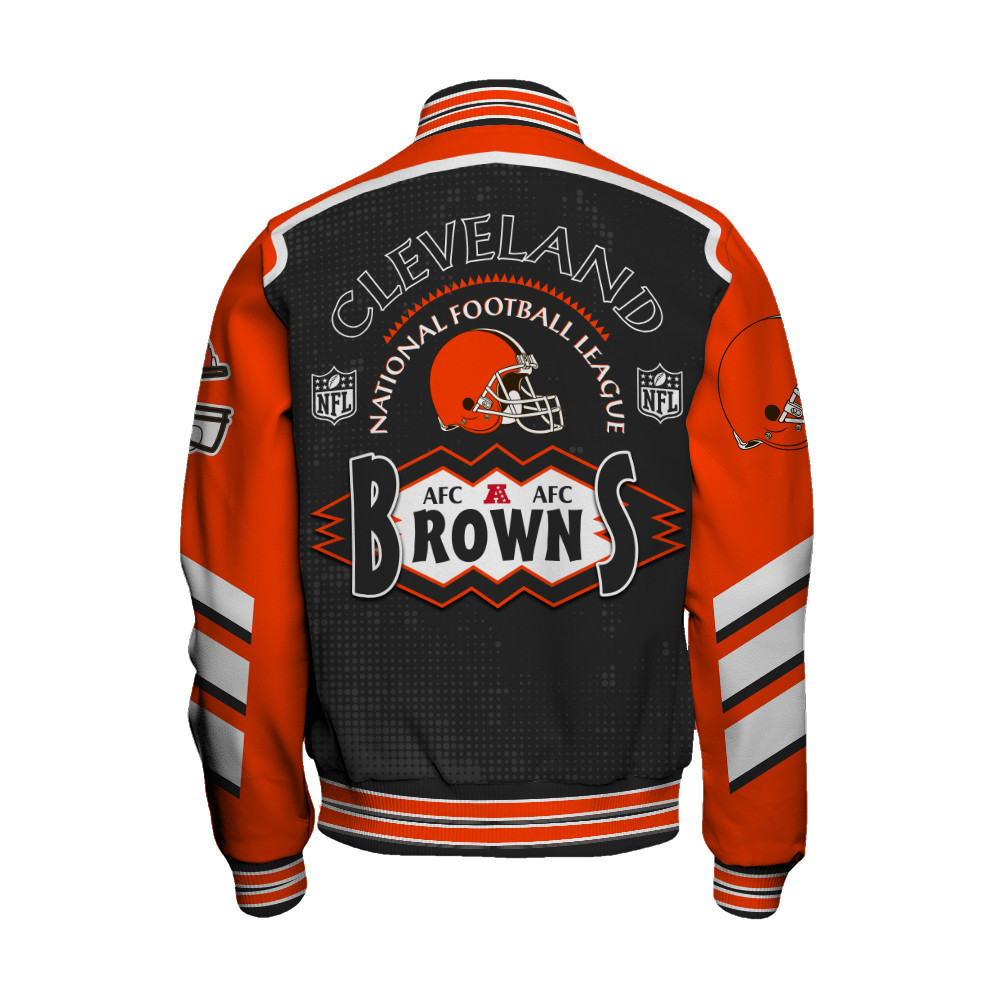 Cleveland Browns - Relentless Determination Unisex Varsity Jacket - Famjoys Cleveland Browns - Relentless Determination Unisex Varsity Jacket - Famjoys
