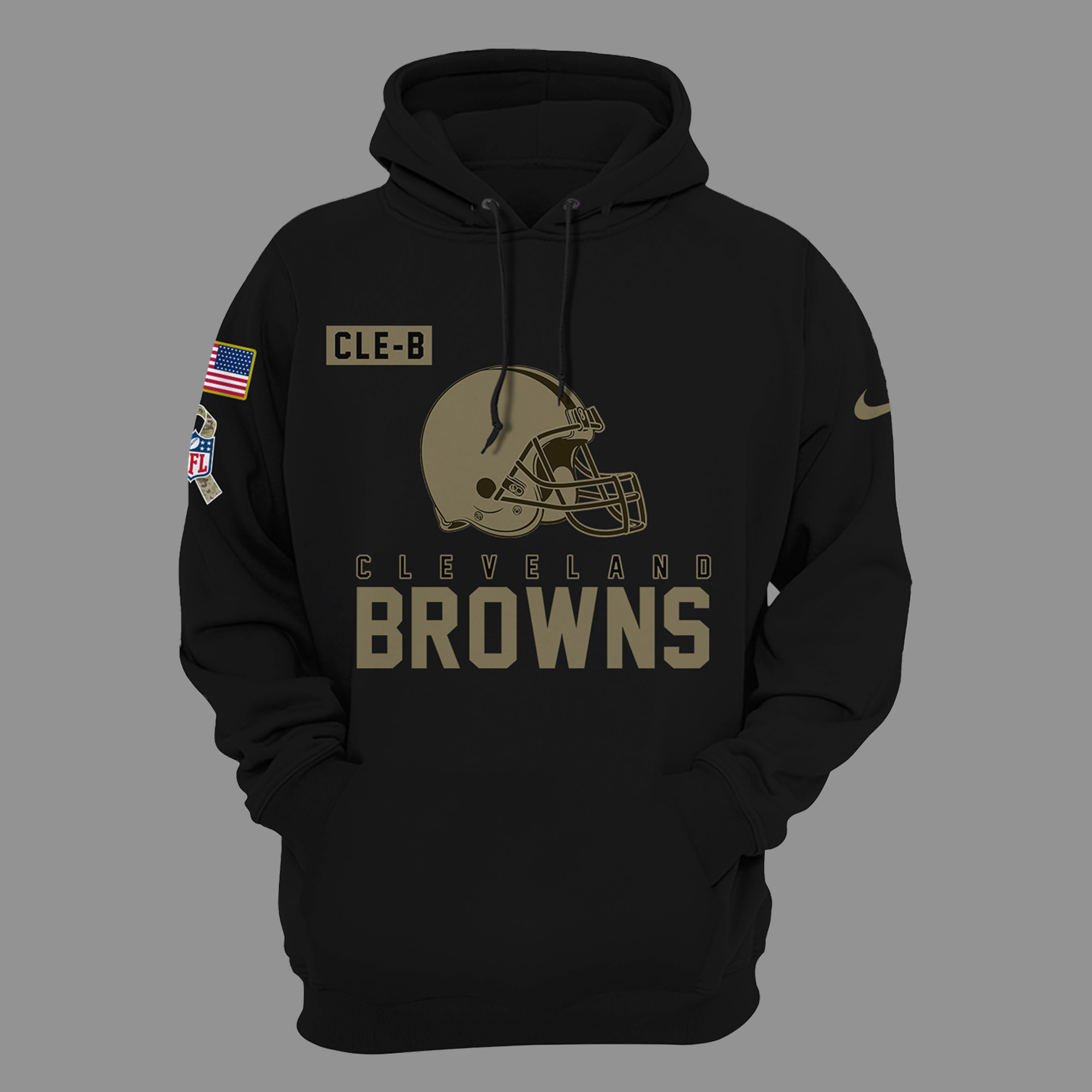 Cleveland Browns Salute To Service New Logo Hoodie - Famjoys Cleveland Browns Salute To Service New Logo Hoodie - Famjoys