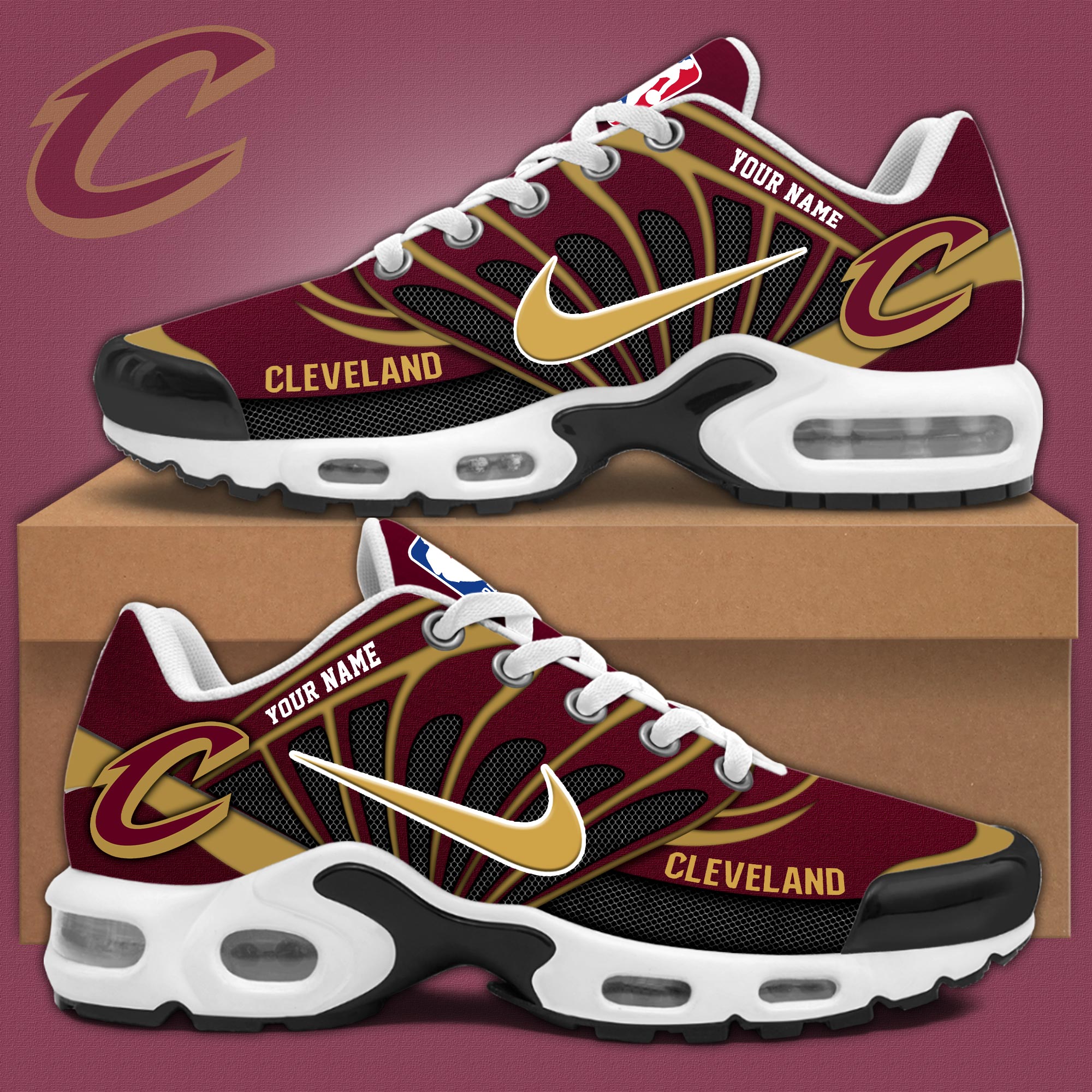 Cleveland Cavaliers Air Max Plus Sneakers - Famjoys Cleveland Cavaliers Air Max Plus Sneakers - Famjoys