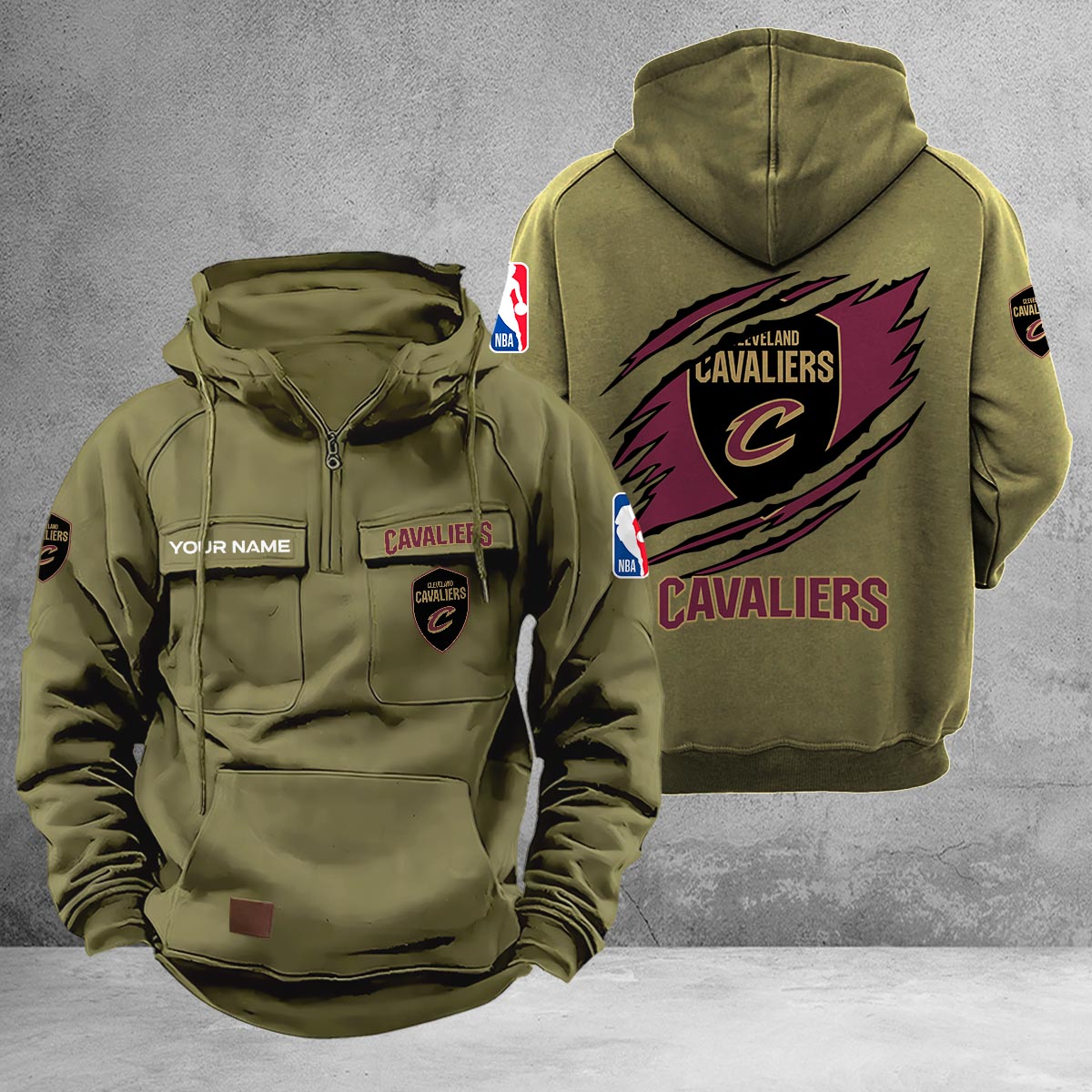 Cleveland Cavaliers Multi-Pockets Zip-Up Hoodie - Famjoys Cleveland Cavaliers Multi-Pockets Zip-Up Hoodie - Famjoys