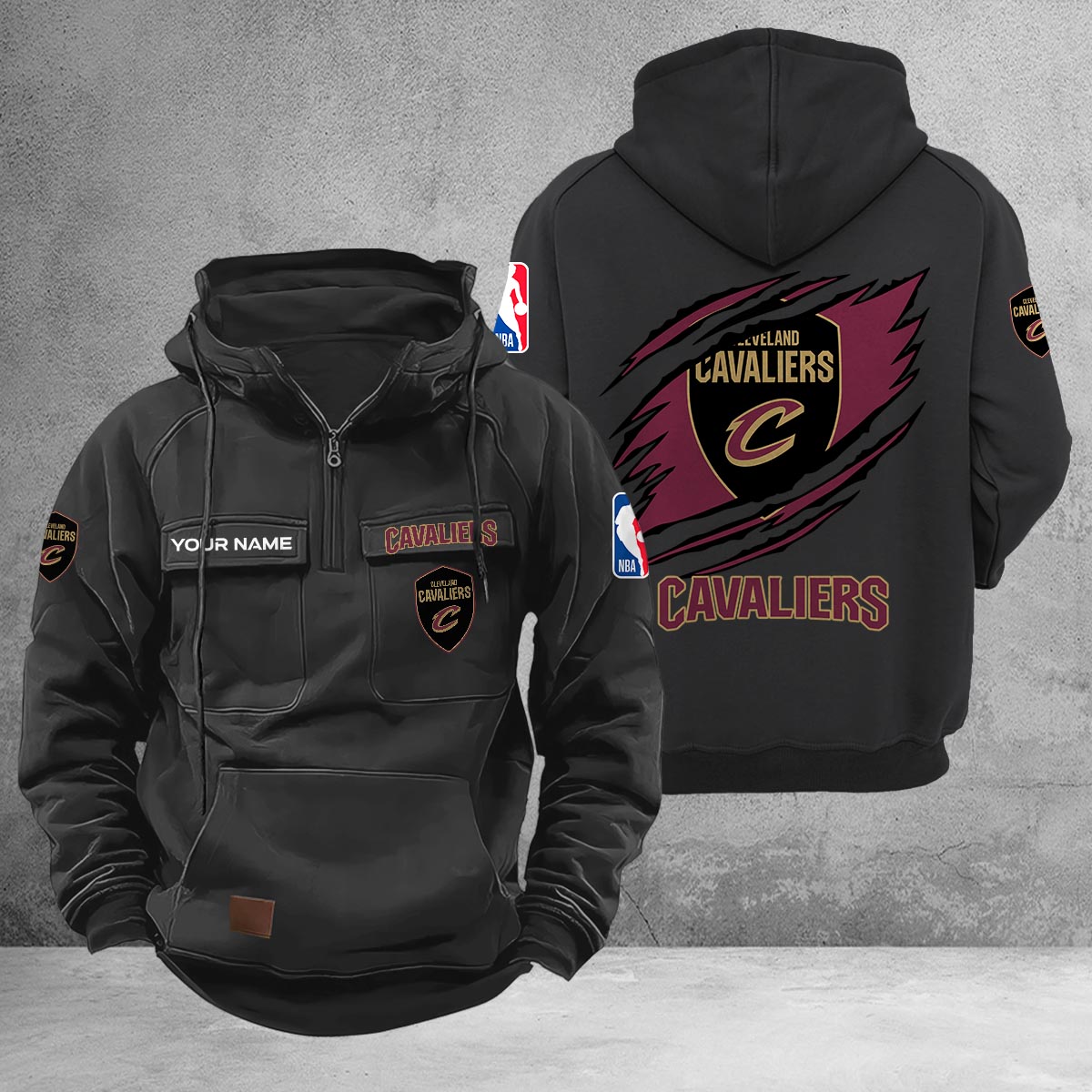 Cleveland Cavaliers Multi-Pockets Zip-Up Hoodie - Famjoys Cleveland Cavaliers Multi-Pockets Zip-Up Hoodie - Famjoys