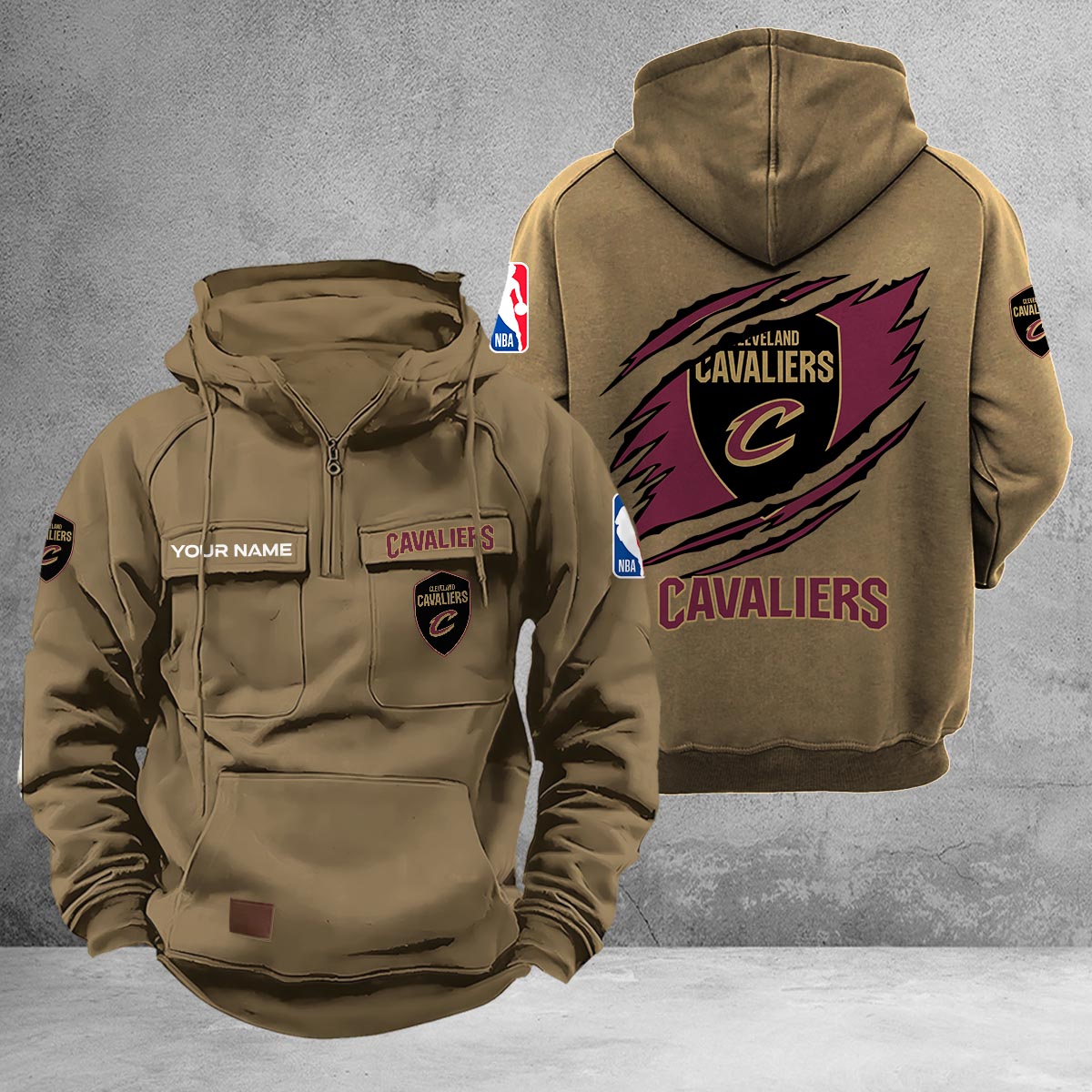 Cleveland Cavaliers Multi-Pockets Zip-Up Hoodie - Famjoys Cleveland Cavaliers Multi-Pockets Zip-Up Hoodie - Famjoys