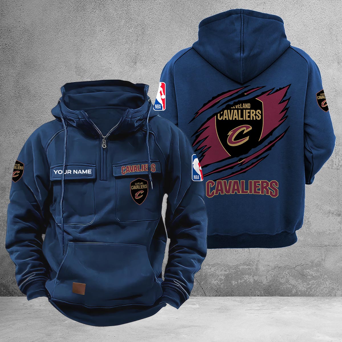 Cleveland Cavaliers Multi-Pockets Zip-Up Hoodie - Famjoys Cleveland Cavaliers Multi-Pockets Zip-Up Hoodie - Famjoys