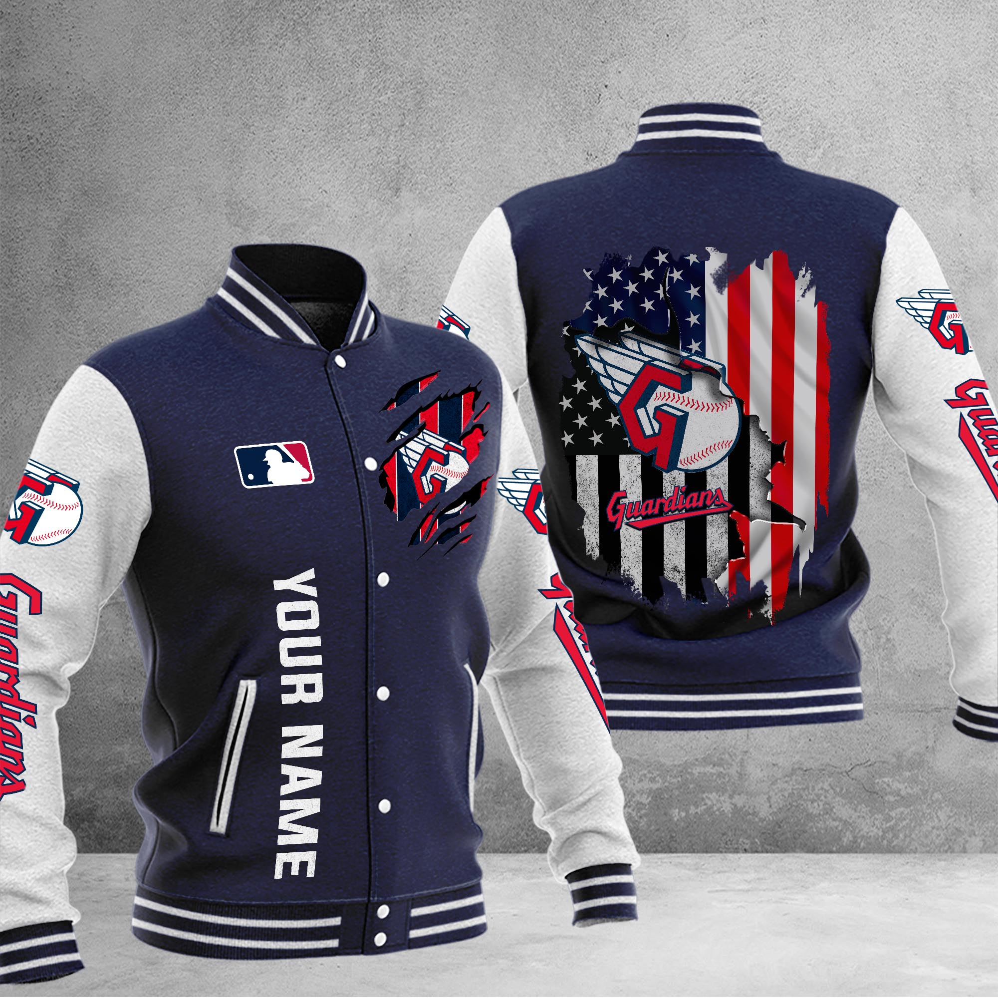 Cleveland Guardians Baseball Jacket - Famjoys Cleveland Guardians Baseball Jacket - Famjoys