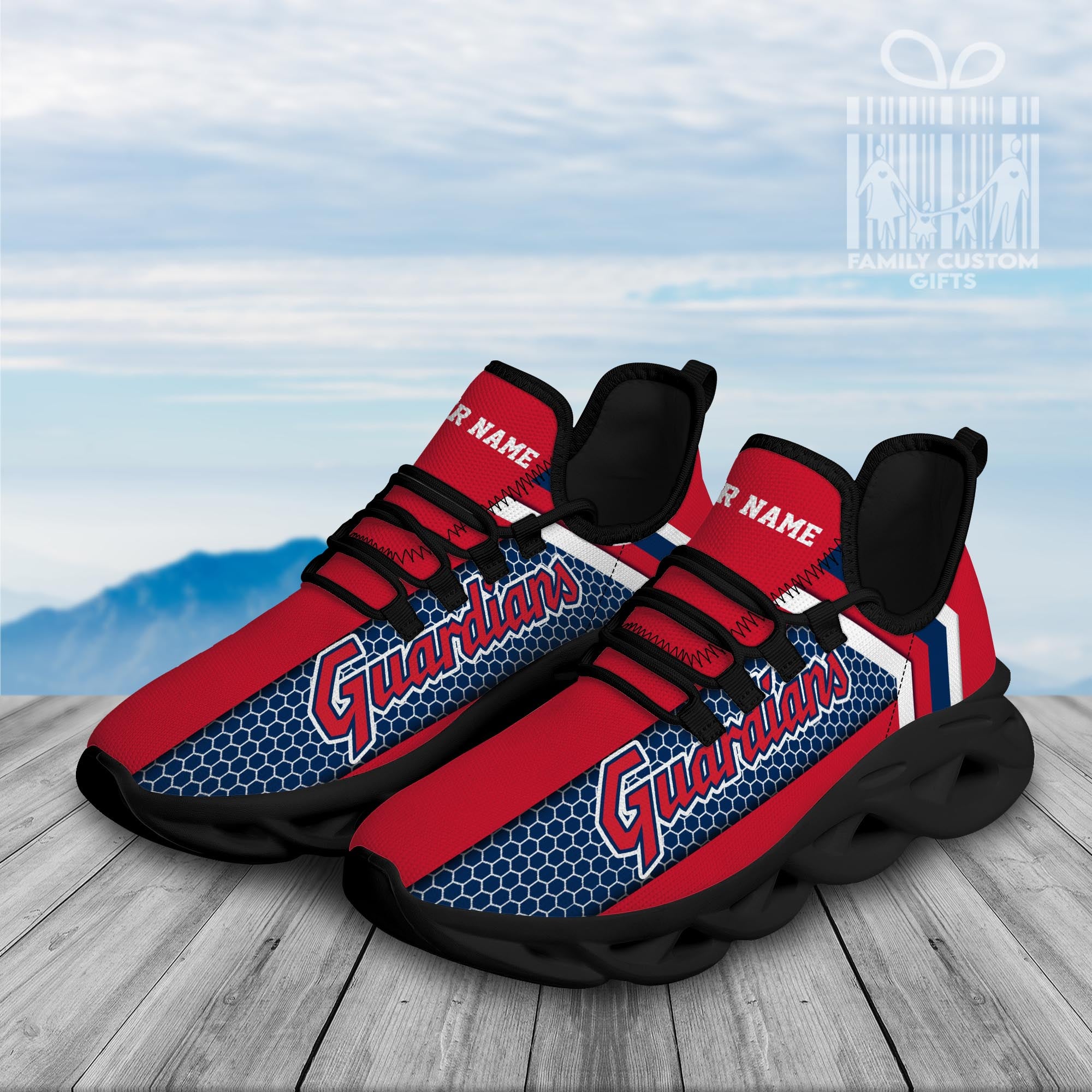 Cleveland Guardians Custom Baseball Personalized Max Soul Sneakers Running Sport Shoes - Famjoys Cleveland Guardians Custom Baseball Personalized Max Soul Sneakers Running Sport Shoes - Famjoys