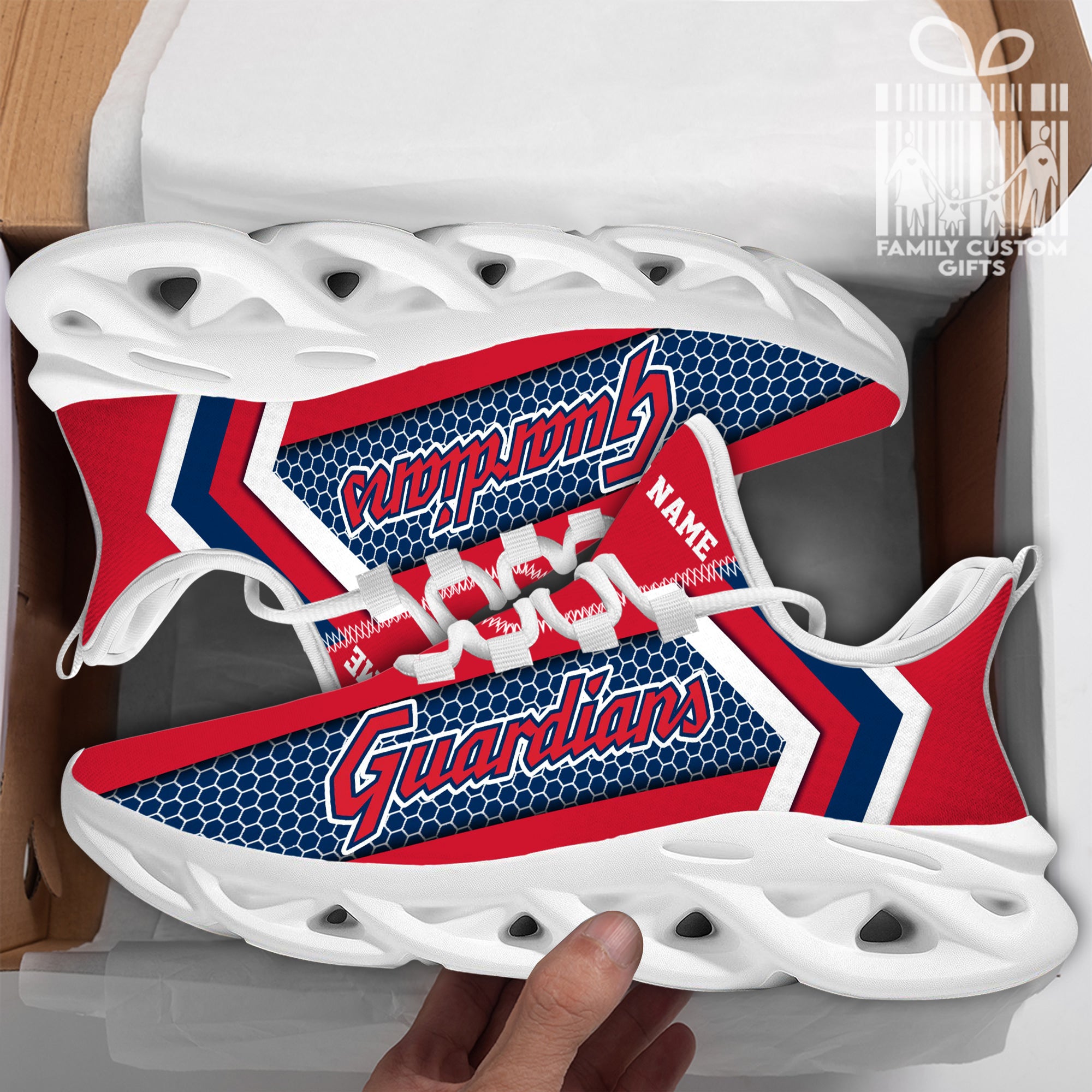 Cleveland Guardians Custom Baseball Personalized Max Soul Sneakers Running Sport Shoes - Famjoys Cleveland Guardians Custom Baseball Personalized Max Soul Sneakers Running Sport Shoes - Famjoys