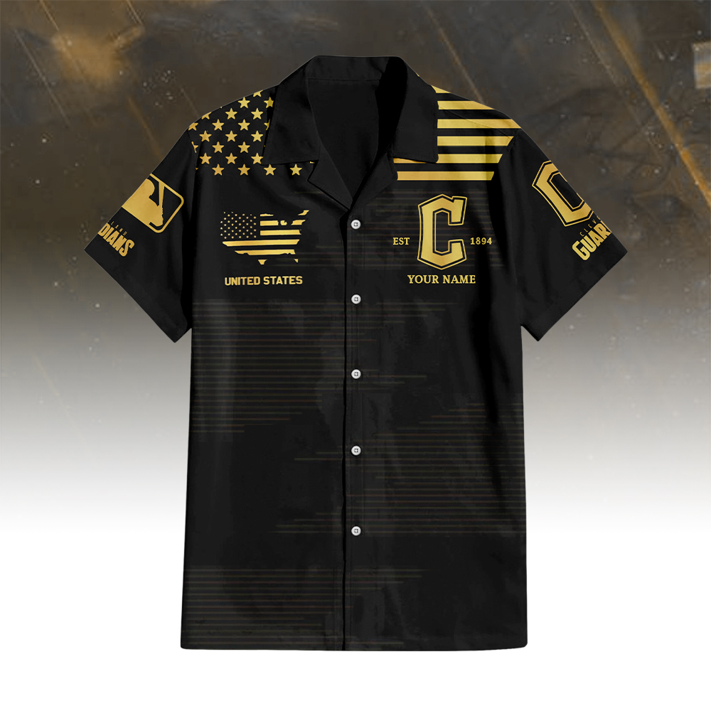 Cleveland Guardians Golden Hawaiian Shirt - Famjoys Cleveland Guardians Golden Hawaiian Shirt - Famjoys