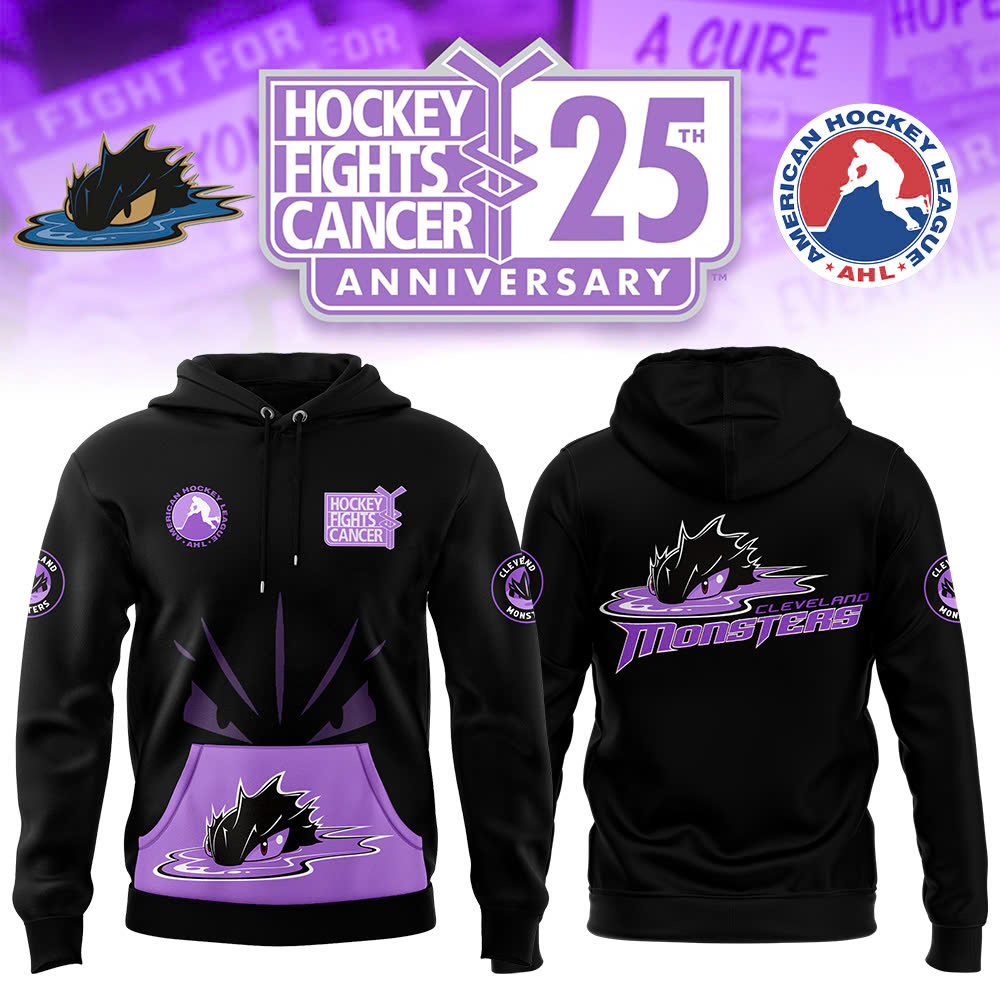 Cleveland Monsters Hockey Fight Cancer Hoodie - Famjoys Cleveland Monsters Hockey Fight Cancer Hoodie - Famjoys