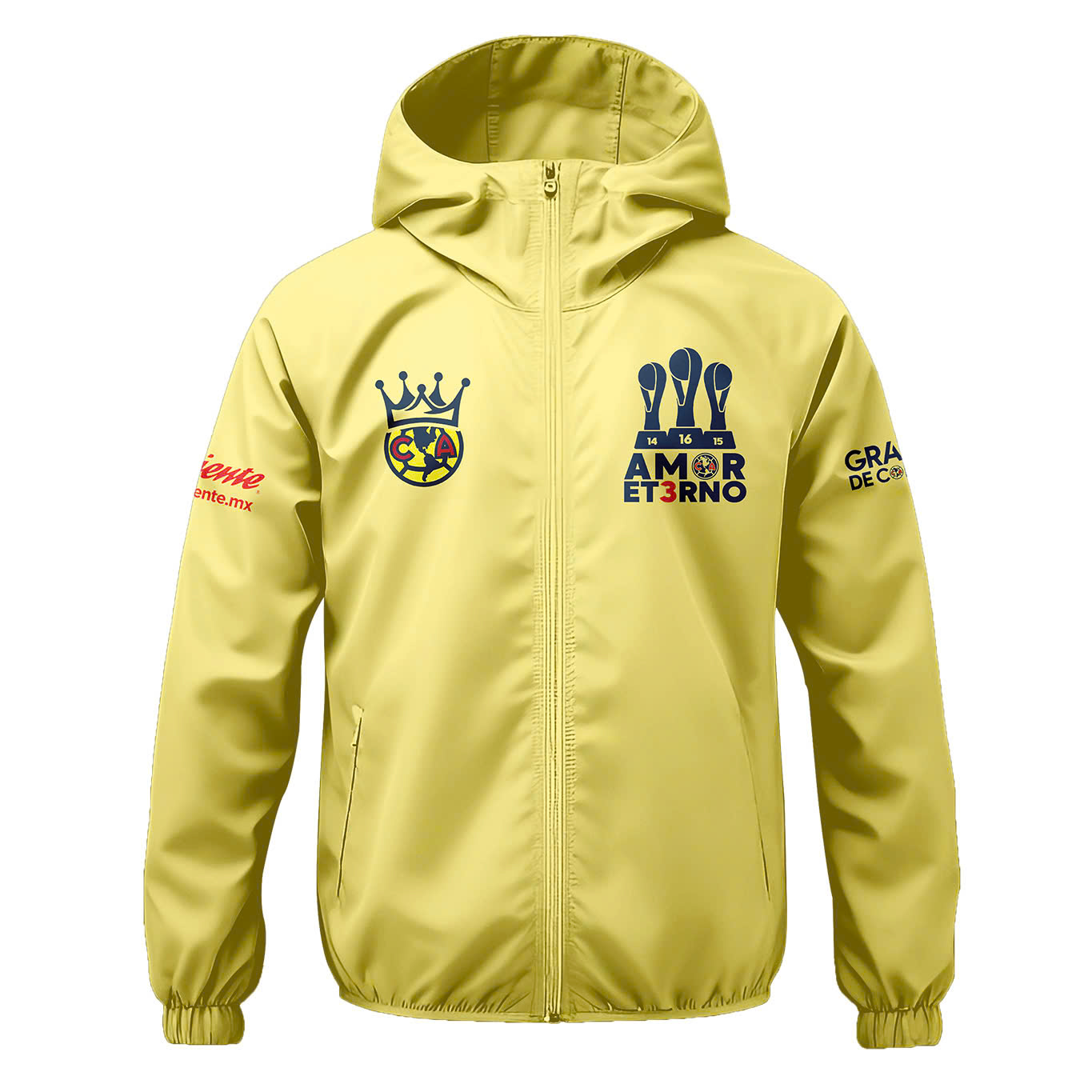 Club América Liga MX Champions Hoodie Pullover Wind Jacket - Famjoys Club América Liga MX Champions Hoodie Pullover Wind Jacket - Famjoys