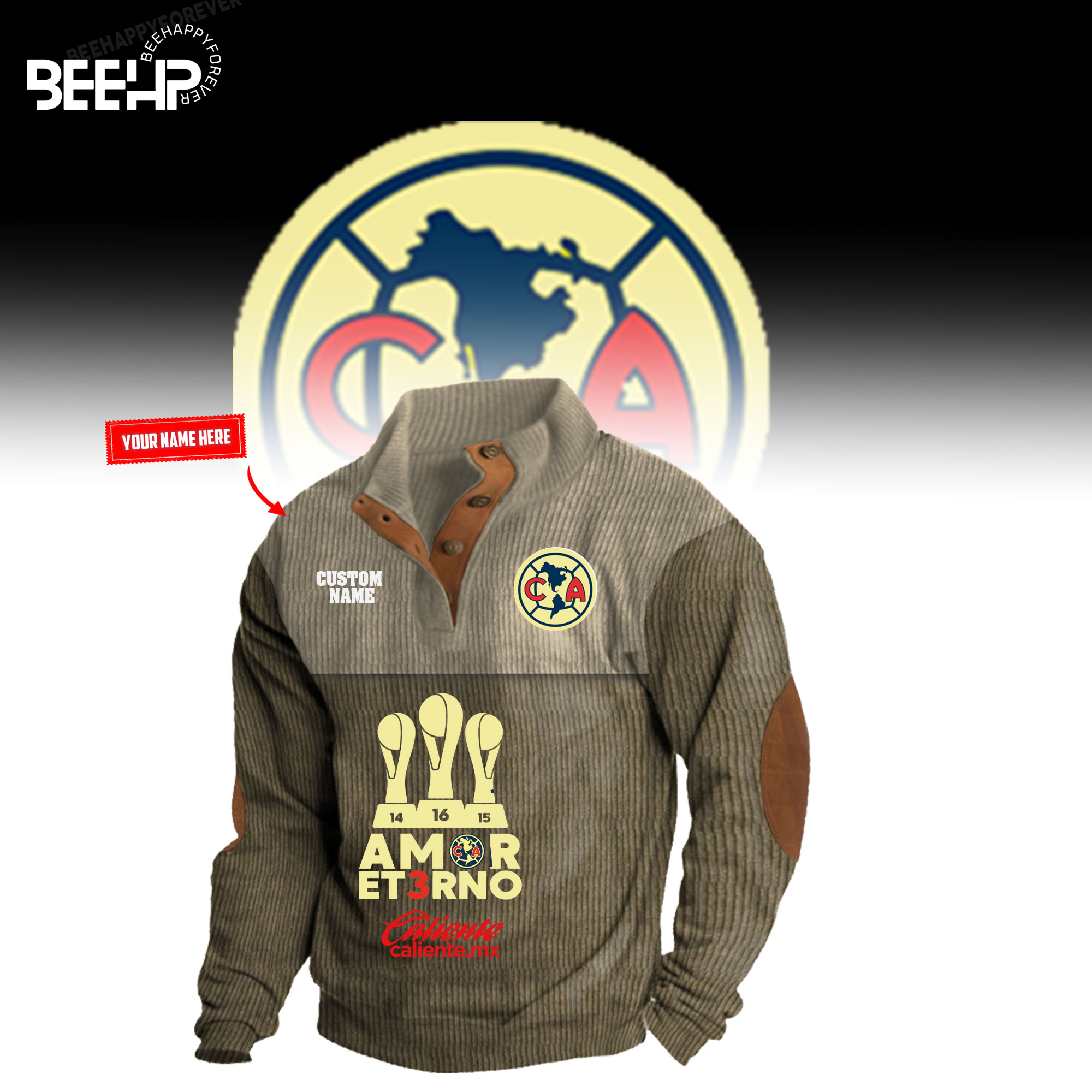 Club America 2D Fleece Sweater Fashions - Famjoys Club America 2D Fleece Sweater Fashions - Famjoys