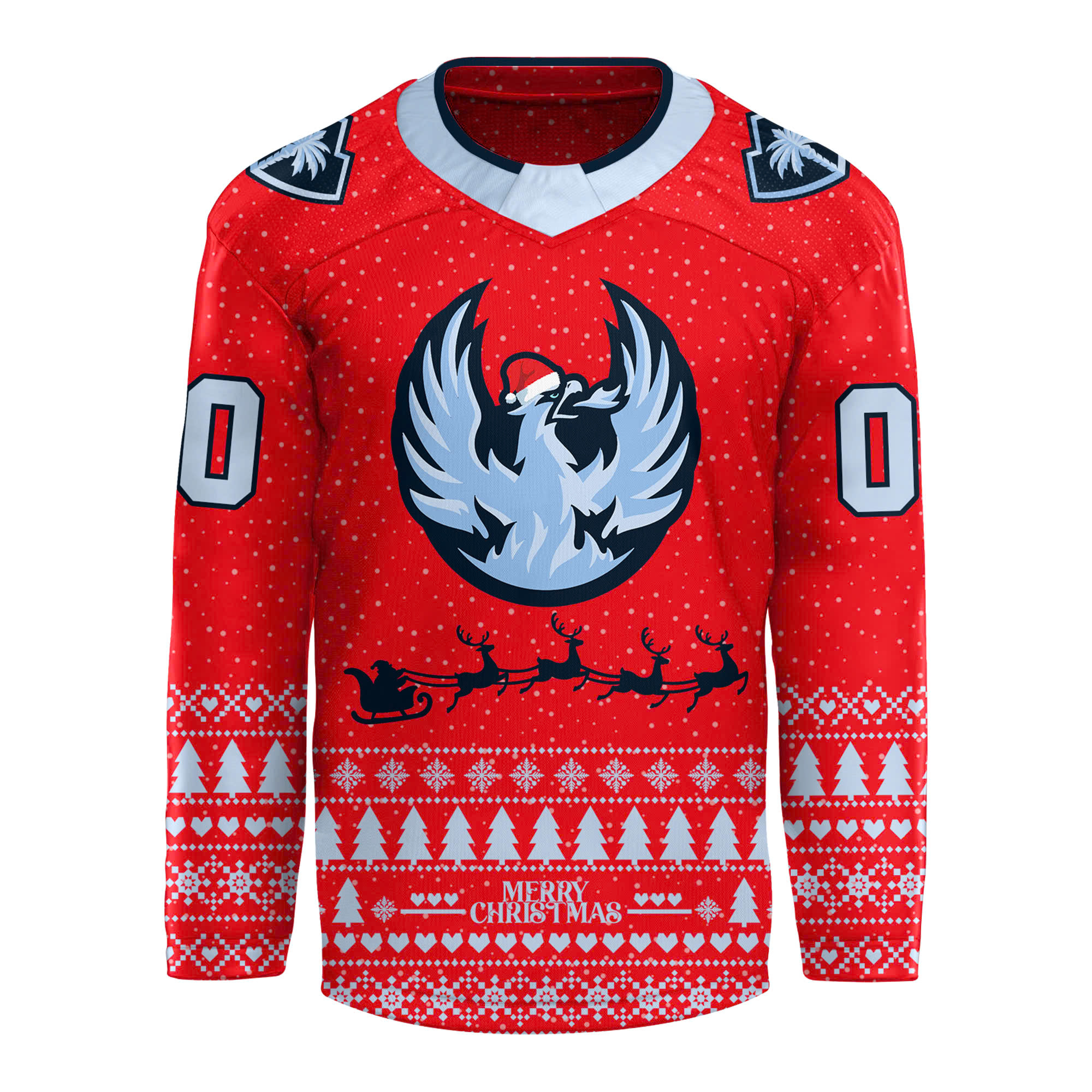 Coachella Valley Firebirds Merry Chirtmas Hoodie - Famjoys Coachella Valley Firebirds Merry Chirtmas Hoodie - Famjoys