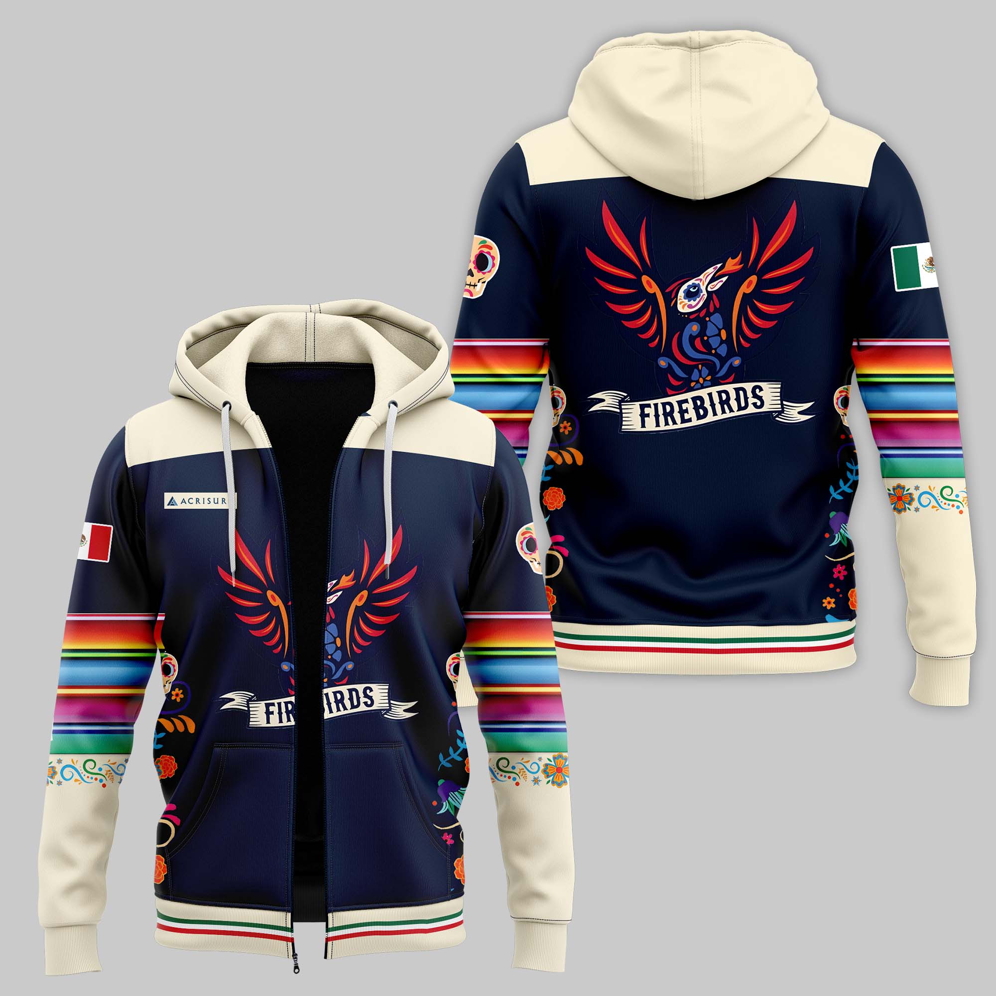 Coachella Valley Firebirds x Dia de los Muertos Night Hoodie - Famjoys Coachella Valley Firebirds x Dia de los Muertos Night Hoodie - Famjoys