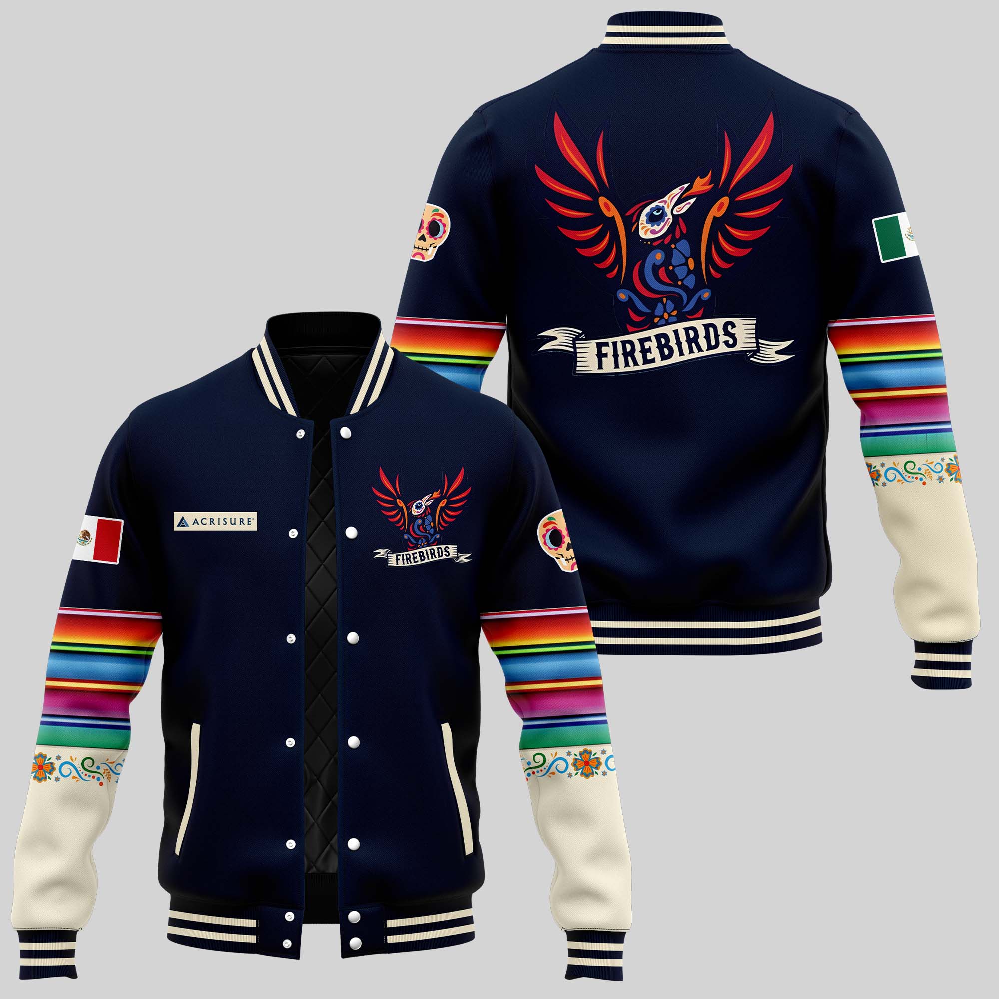 Coachella Valley Firebirds x Dia de los Muertos Night Jacket - Famjoys Coachella Valley Firebirds x Dia de los Muertos Night Jacket - Famjoys