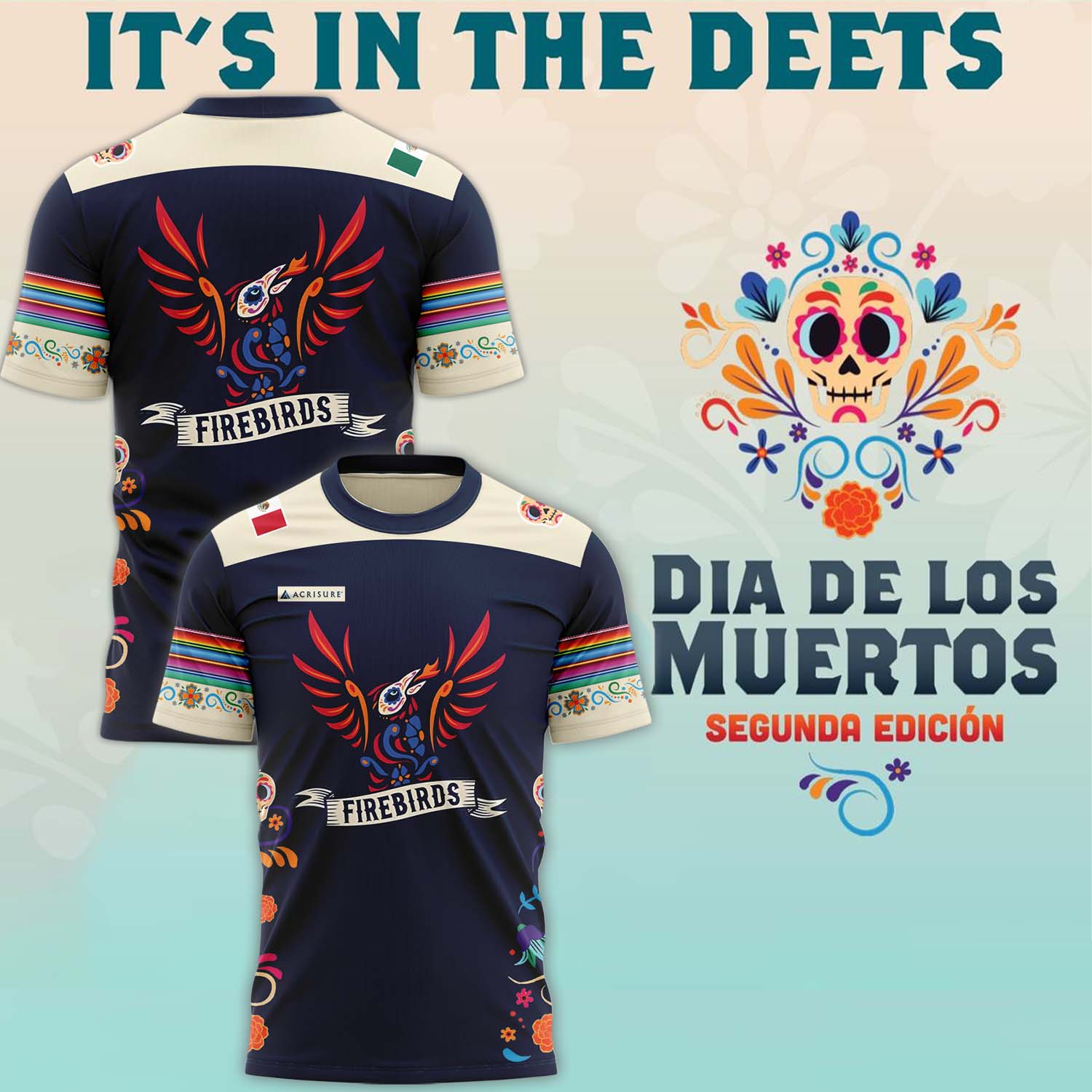 Coachella Valley Firebirds x Dia de los Muertos Night Shirt - Famjoys Coachella Valley Firebirds x Dia de los Muertos Night Shirt - Famjoys