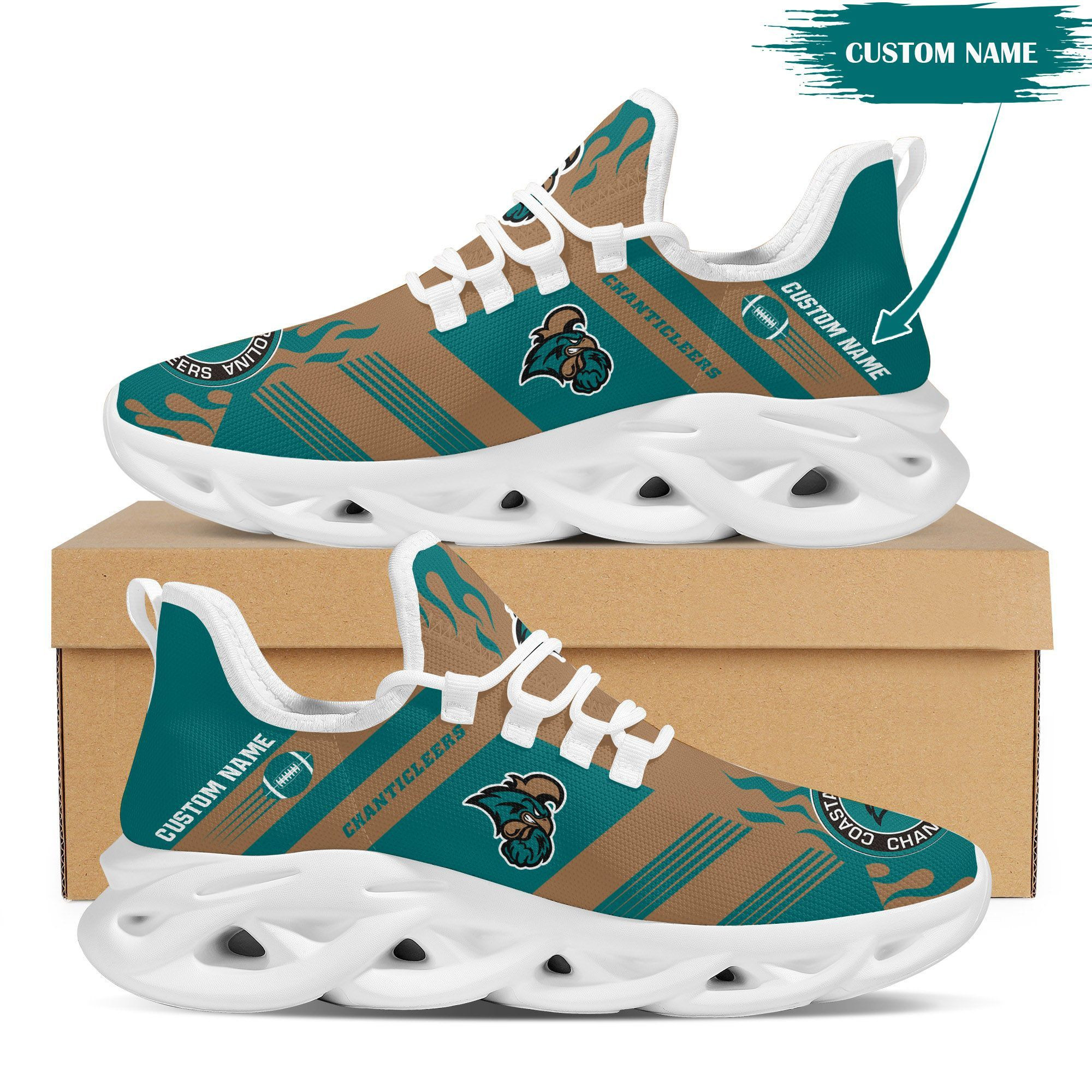 Coastal Carolina Chanticleers Custom Personalized Max Soul Sneakers Shoes - Famjoys Coastal Carolina Chanticleers Custom Personalized Max Soul Sneakers Shoes - Famjoys