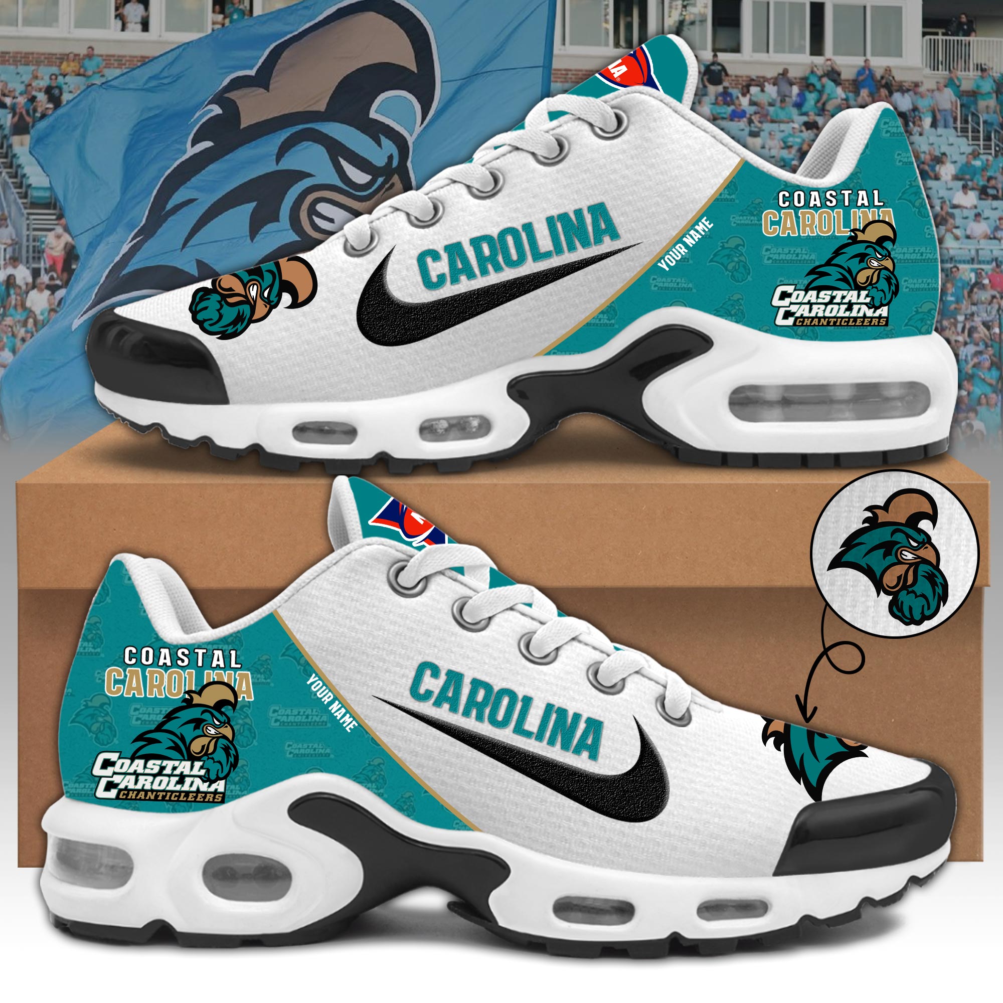 Coastal Carolina Chanticleers Personalized Shoes - Famjoys Coastal Carolina Chanticleers Personalized Shoes - Famjoys