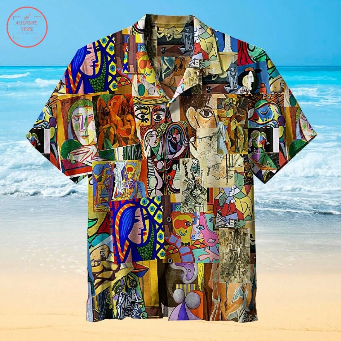 Collage De Picasso Hawaiian Shirt - Famjoys Collage De Picasso Hawaiian Shirt - Famjoys
