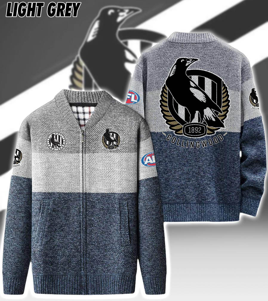 Collingwood Magpies AFL Cardigan Sweater Coat - Famjoys Collingwood Magpies AFL Cardigan Sweater Coat - Famjoys