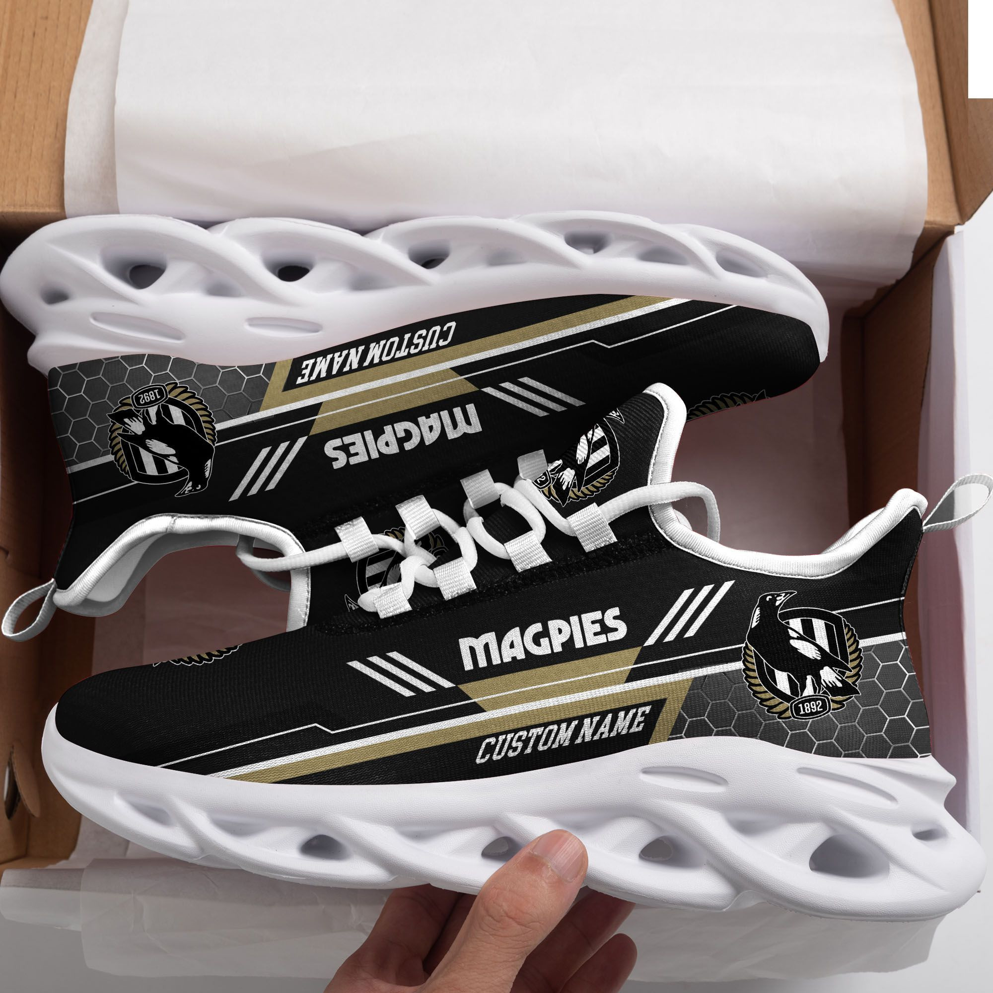 Collingwood Magpies Custom Personalized Max Soul Sneakers Shoes - Famjoys Collingwood Magpies Custom Personalized Max Soul Sneakers Shoes - Famjoys