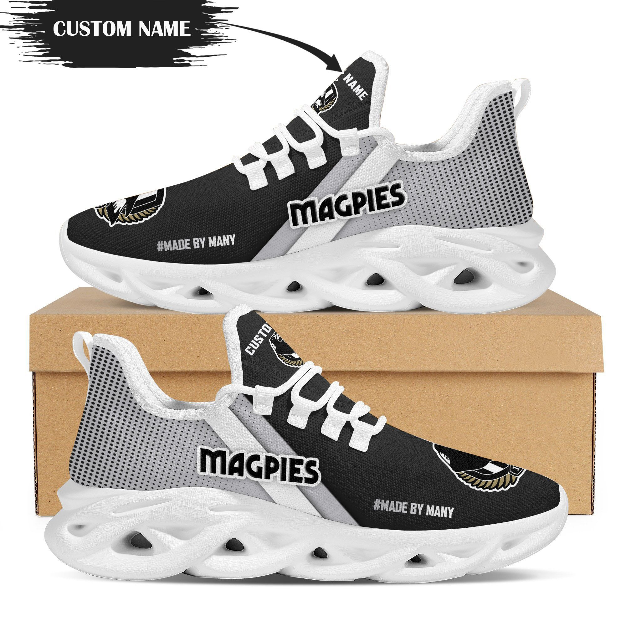 Collingwood Magpies Custom Personalized Max Soul Sneakers Shoes - Famjoys Collingwood Magpies Custom Personalized Max Soul Sneakers Shoes - Famjoys