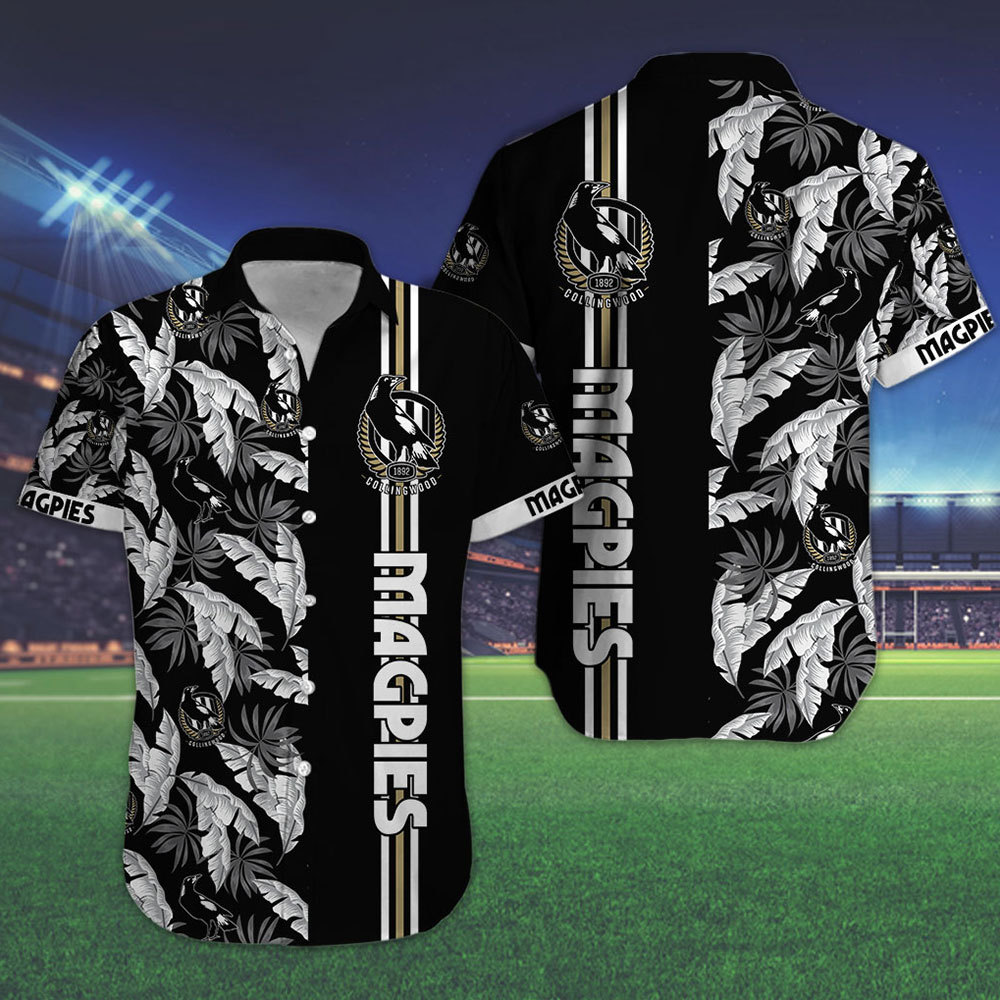 Collingwood Magpies Paradise 3D Hawaiian - Famjoys Collingwood Magpies Paradise 3D Hawaiian - Famjoys