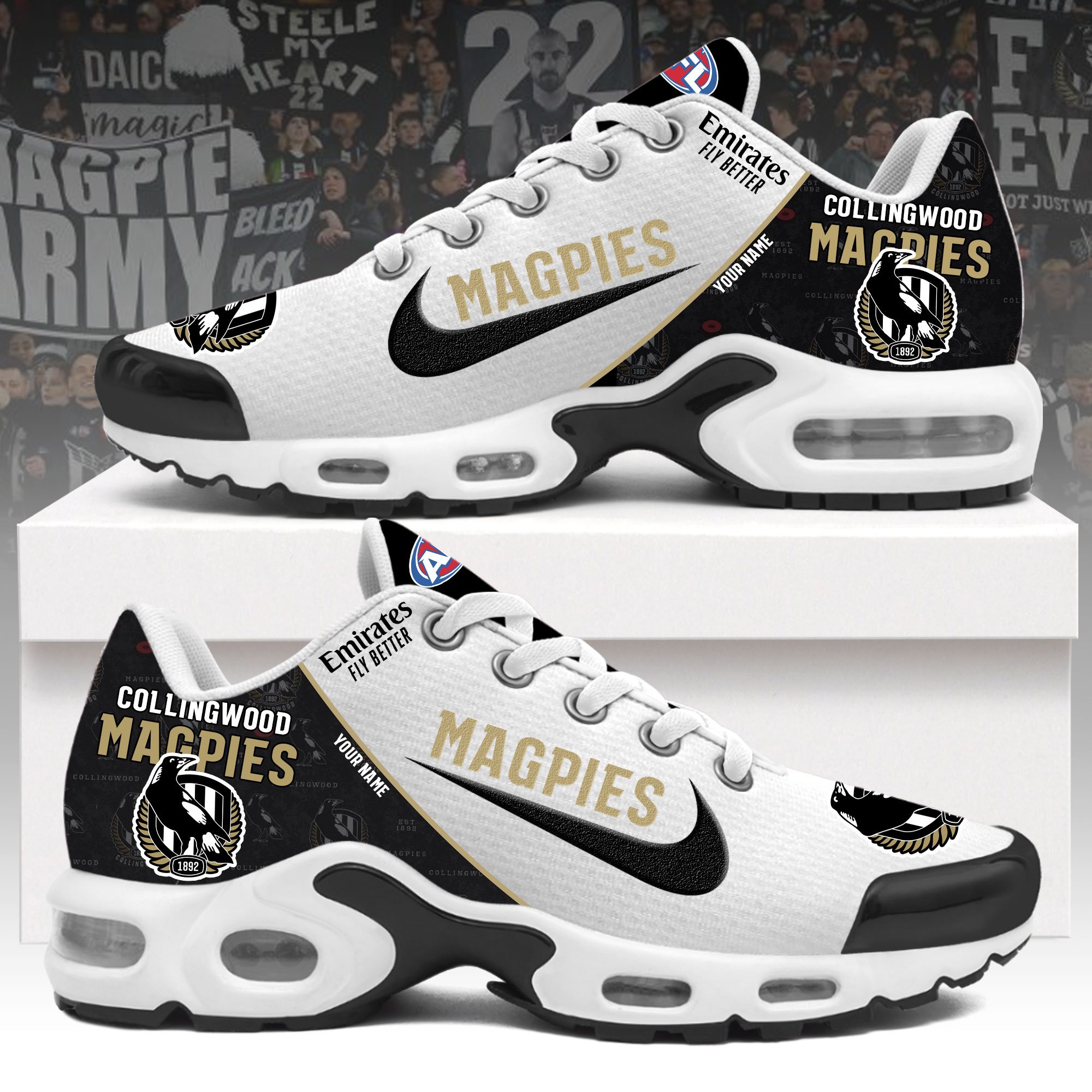Collingwood Magpies Personalized Shoes - Famjoys Collingwood Magpies Personalized Shoes - Famjoys