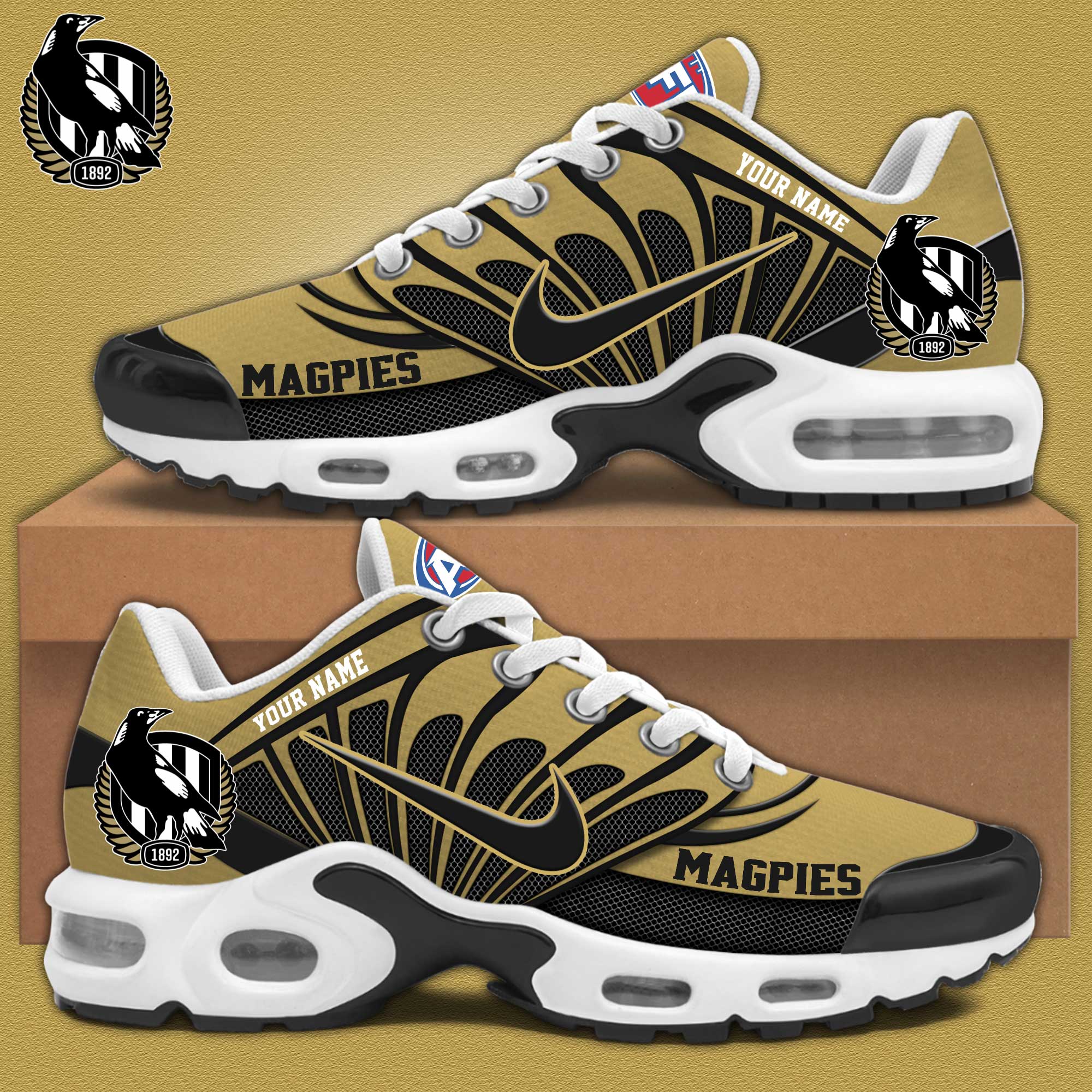 Collingwood Magpies Personalized Shoes - Famjoys Collingwood Magpies Personalized Shoes - Famjoys