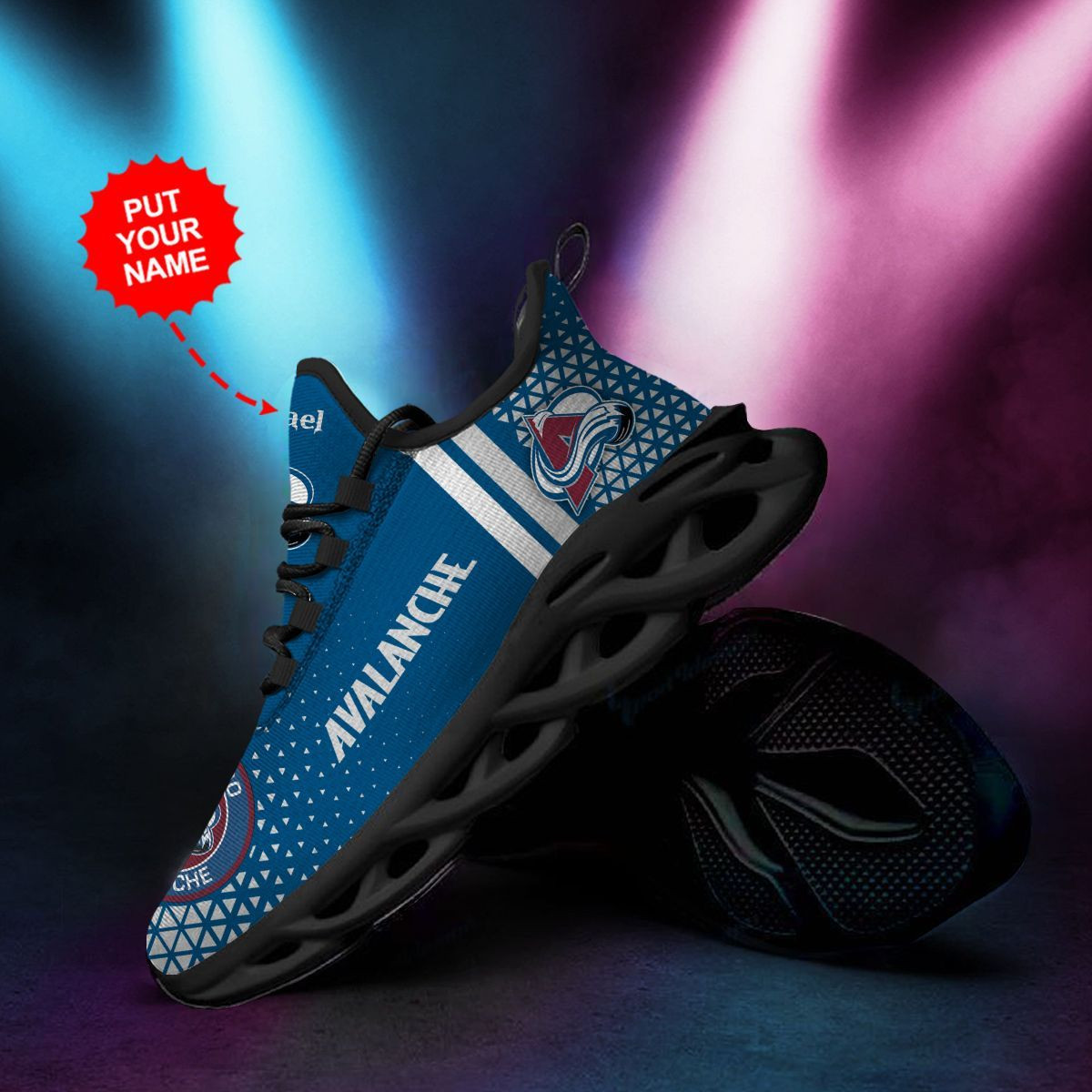 Colorado Avalanche Custom Personalized Max Soul Sneakers Shoes - Famjoys Colorado Avalanche Custom Personalized Max Soul Sneakers Shoes - Famjoys