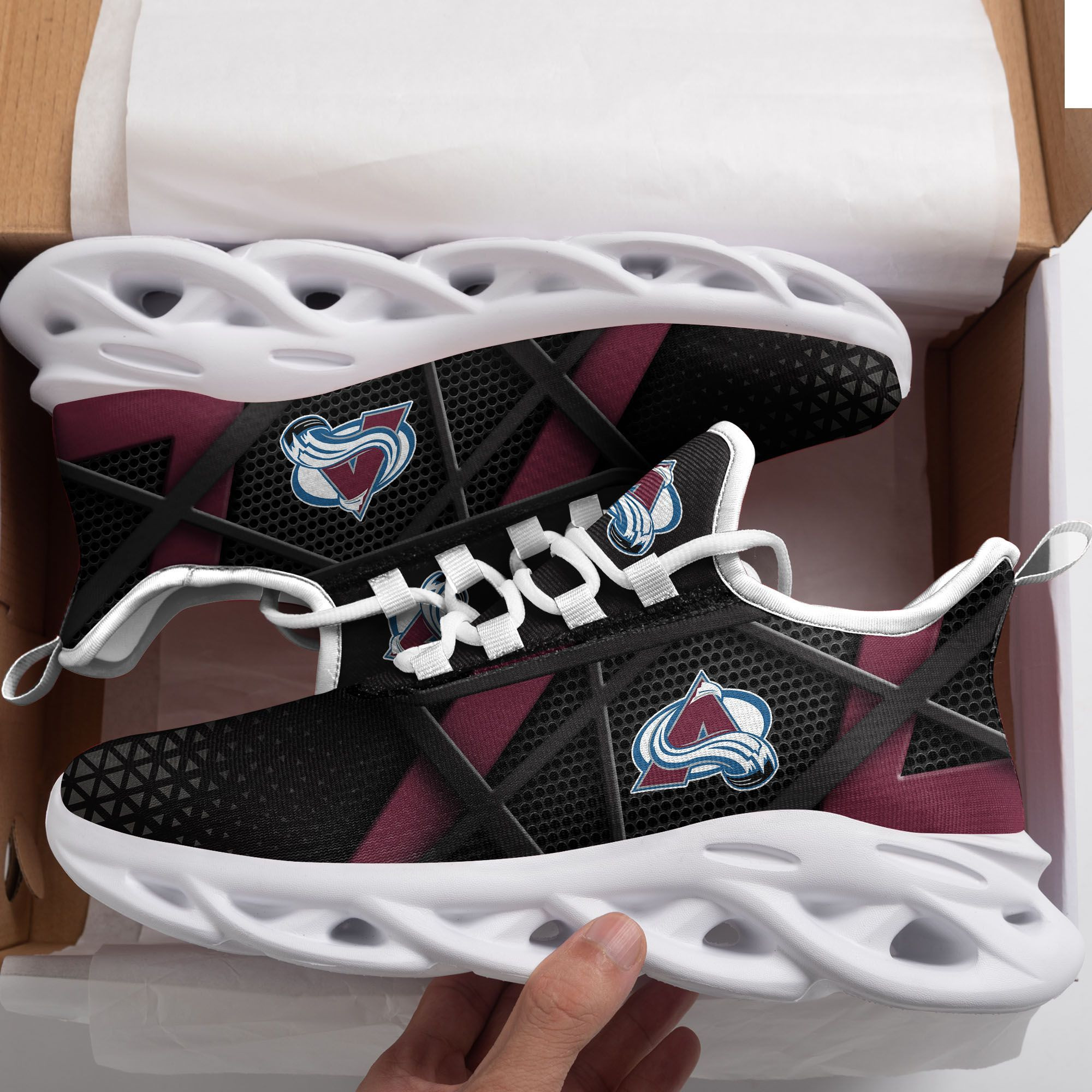 Colorado Avalanche Max Soul Sneakers Shoes - Famjoys Colorado Avalanche Max Soul Sneakers Shoes - Famjoys