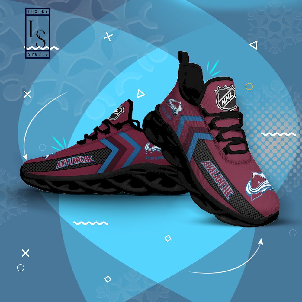 Colorado Avalanche NHL Personalized Max Soul Shoes - Famjoys Colorado Avalanche NHL Personalized Max Soul Shoes - Famjoys