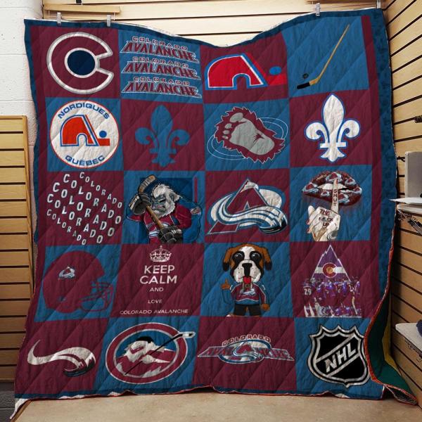 Colorado Avalanche Quilt Blanket Fan Made - Famjoys Colorado Avalanche Quilt Blanket Fan Made - Famjoys