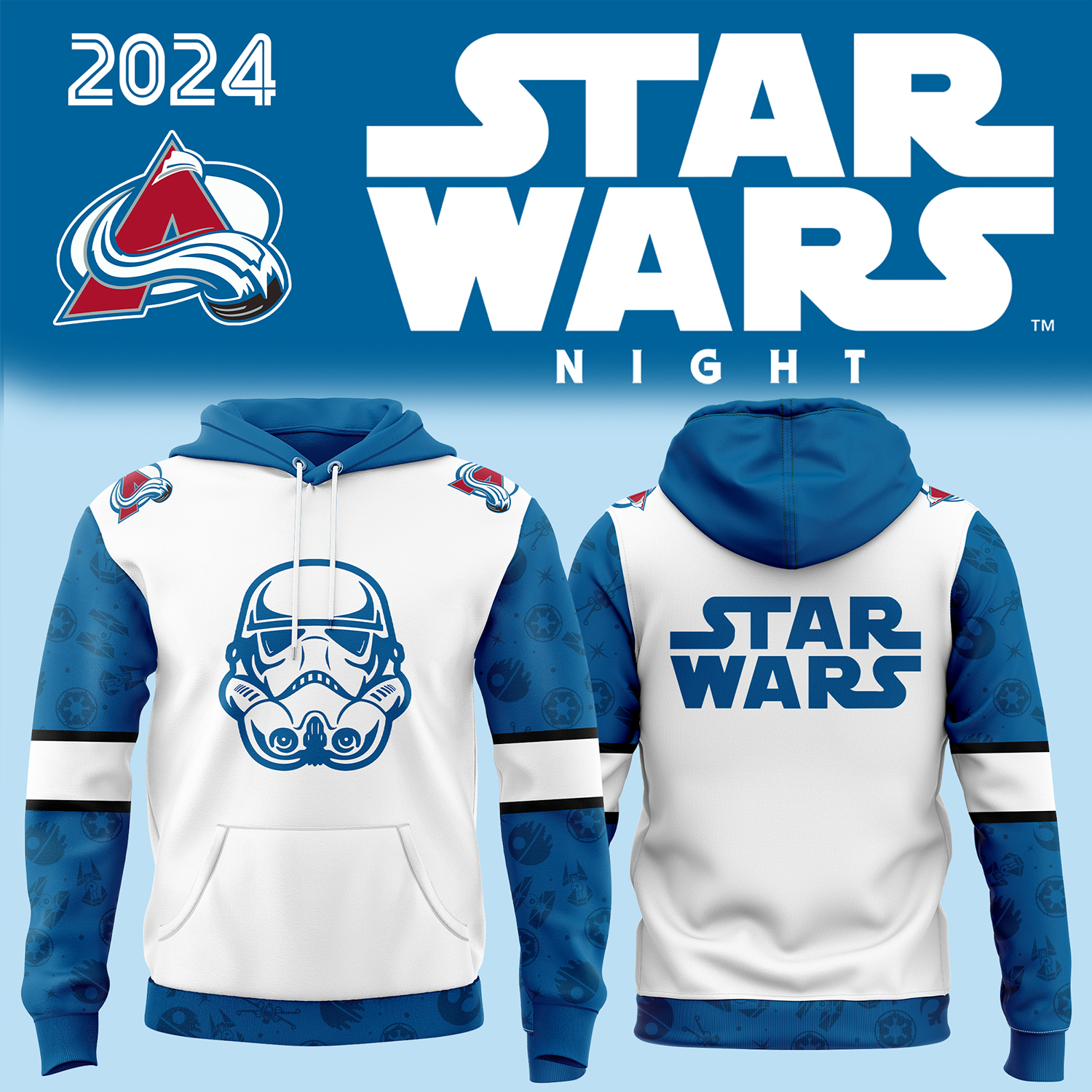 Colorado Avalanche x Star Wars Night Hoodie - Famjoys Colorado Avalanche x Star Wars Night Hoodie - Famjoys