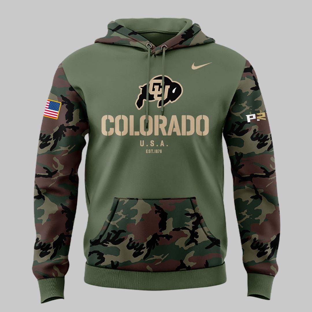 Colorado Buffaloes Football 2024 Military Appreciation Hoodie - Famjoys Colorado Buffaloes Football 2024 Military Appreciation Hoodie - Famjoys