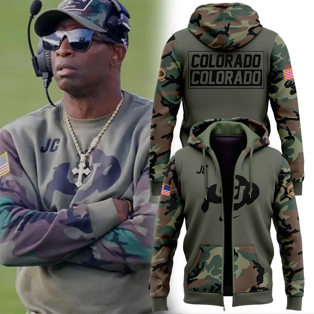 Colorado Buffaloes Football 2024 Military Appreciation Zip Hoodie - Famjoys Colorado Buffaloes Football 2024 Military Appreciation Zip Hoodie - Famjoys