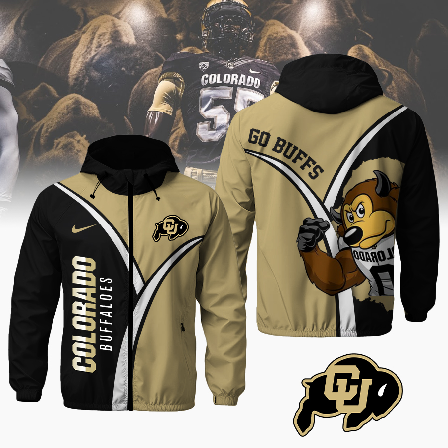 Colorado Buffaloes Hooded Wind Jackhet - Famjoys Colorado Buffaloes Hooded Wind Jackhet - Famjoys