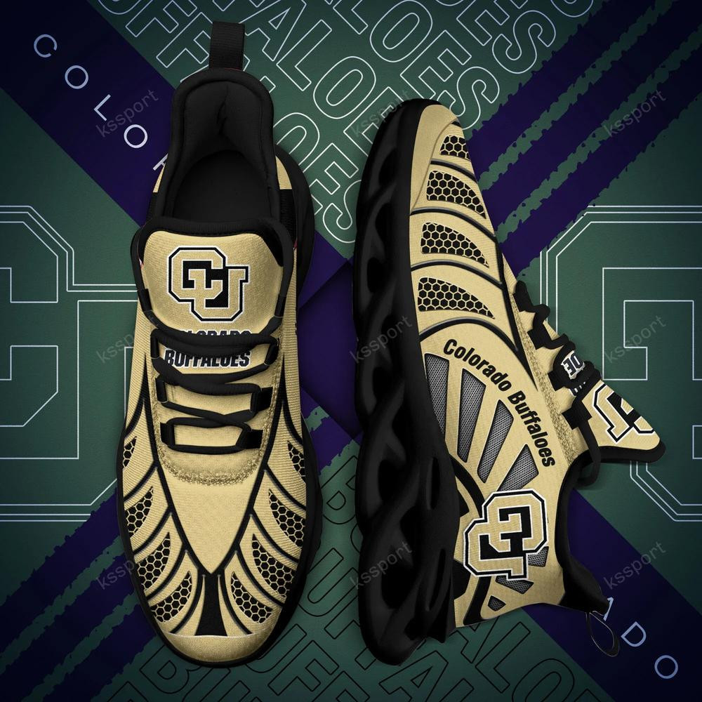 Colorado Buffaloes Max Soul Clunky, Black And White Running Shoes - Famjoys Colorado Buffaloes Max Soul Clunky, Black And White Running Shoes - Famjoys