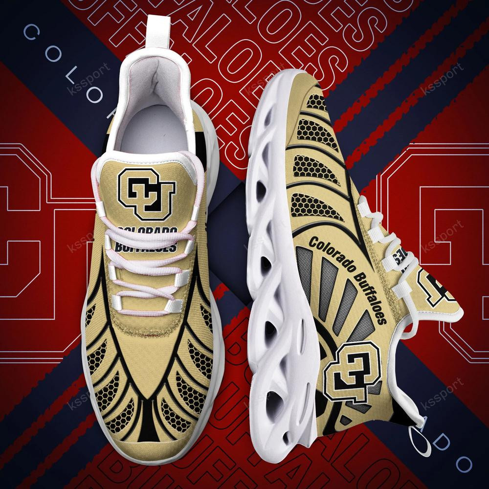Colorado Buffaloes Max Soul Clunky, Black And White Running Shoes - Famjoys Colorado Buffaloes Max Soul Clunky, Black And White Running Shoes - Famjoys