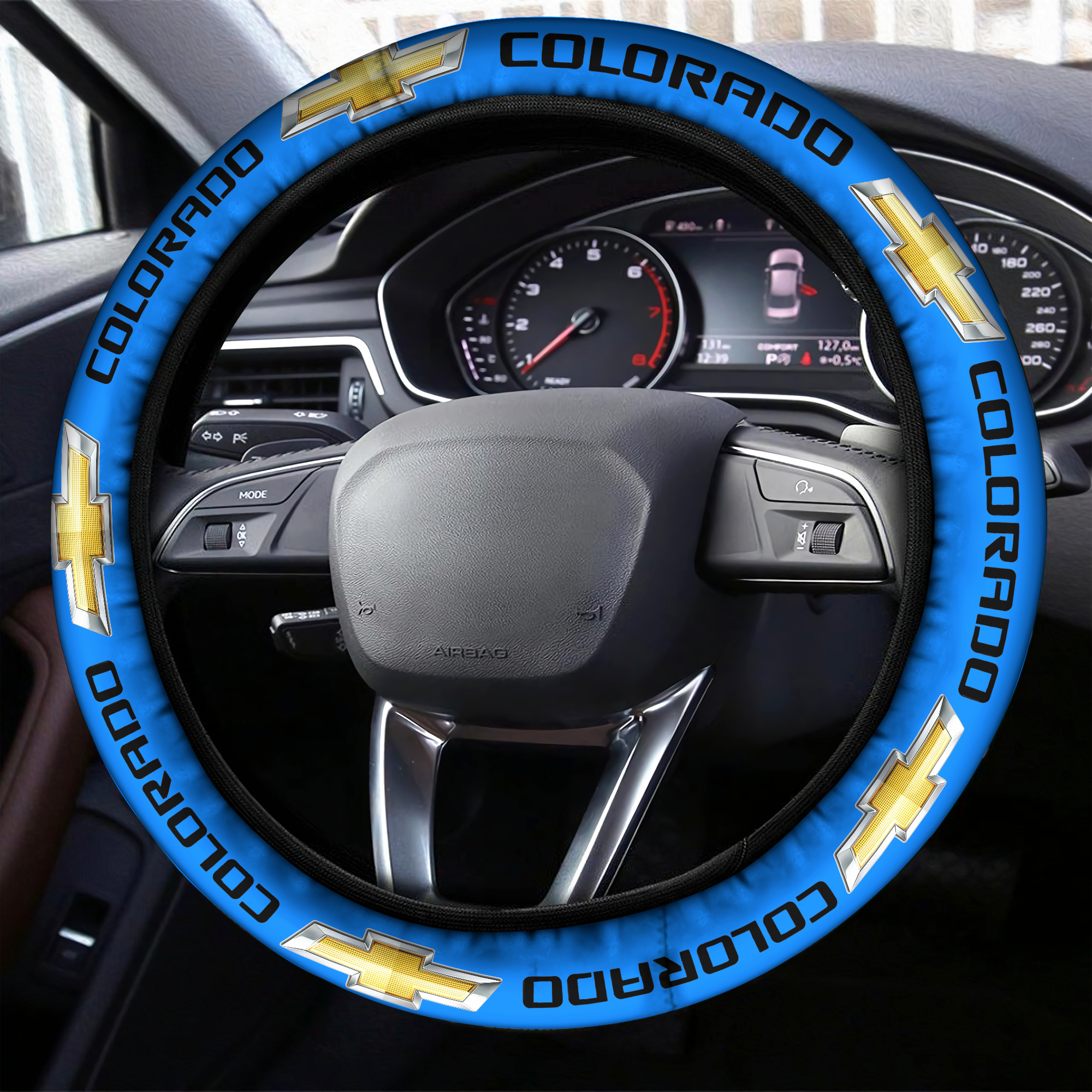 Colorado Chevrolet Steering Wheel Cover Blue - Famjoys Colorado Chevrolet Steering Wheel Cover Blue - Famjoys