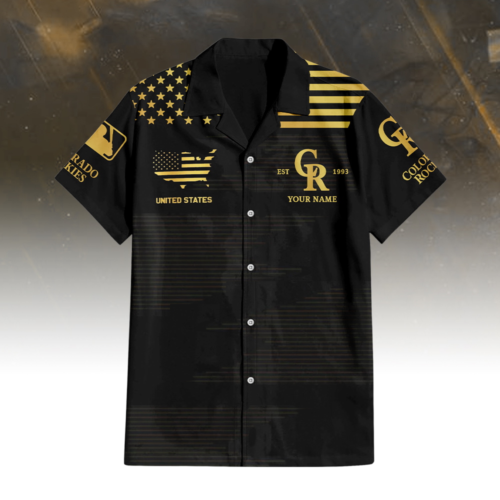 Colorado Rockies- Golden Hawaiian Shirt - Famjoys Colorado Rockies- Golden Hawaiian Shirt - Famjoys