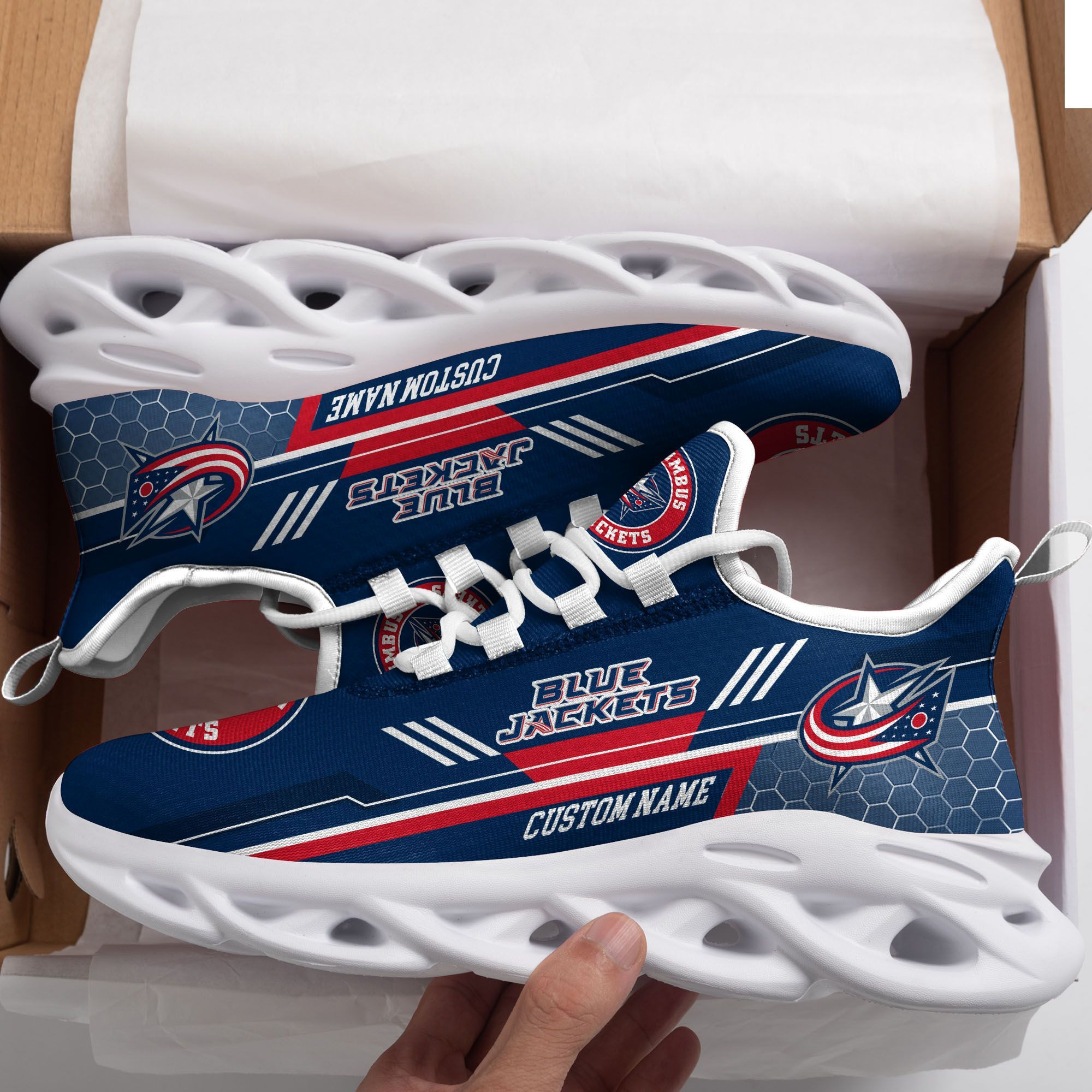 Columbus Blue Jackets Custom Personalized Max Soul Sneakers Shoes