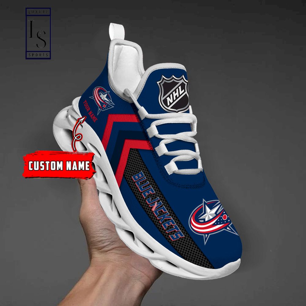 Columbus Blue Jackets NHL Personalized Max Soul Shoes - Famjoys Columbus Blue Jackets NHL Personalized Max Soul Shoes - Famjoys