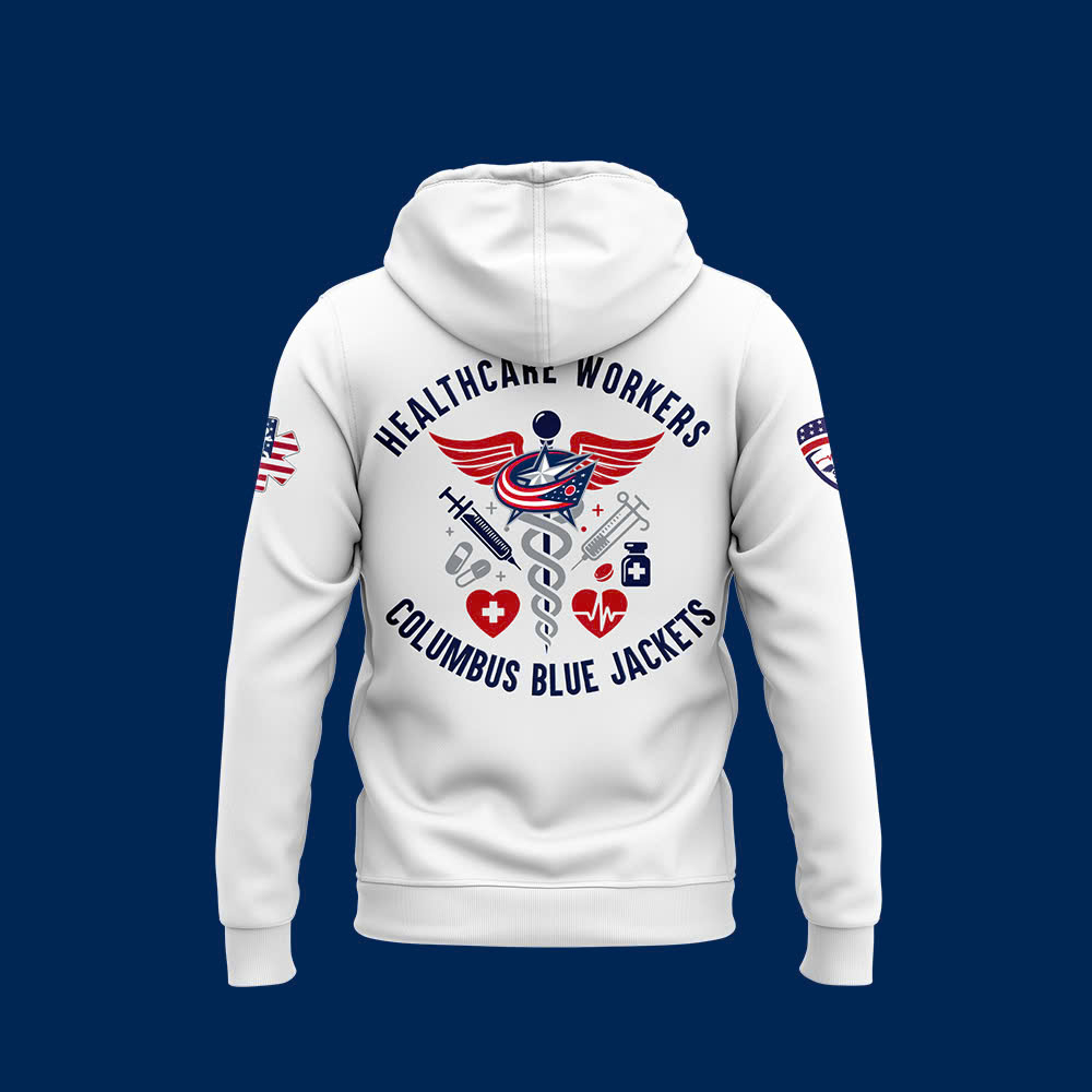 Columbus Blue Jackets x 2025 Healthcare Appreciation Night Premium Hoodie - Famjoys Columbus Blue Jackets x 2025 Healthcare Appreciation Night Premium Hoodie - Famjoys